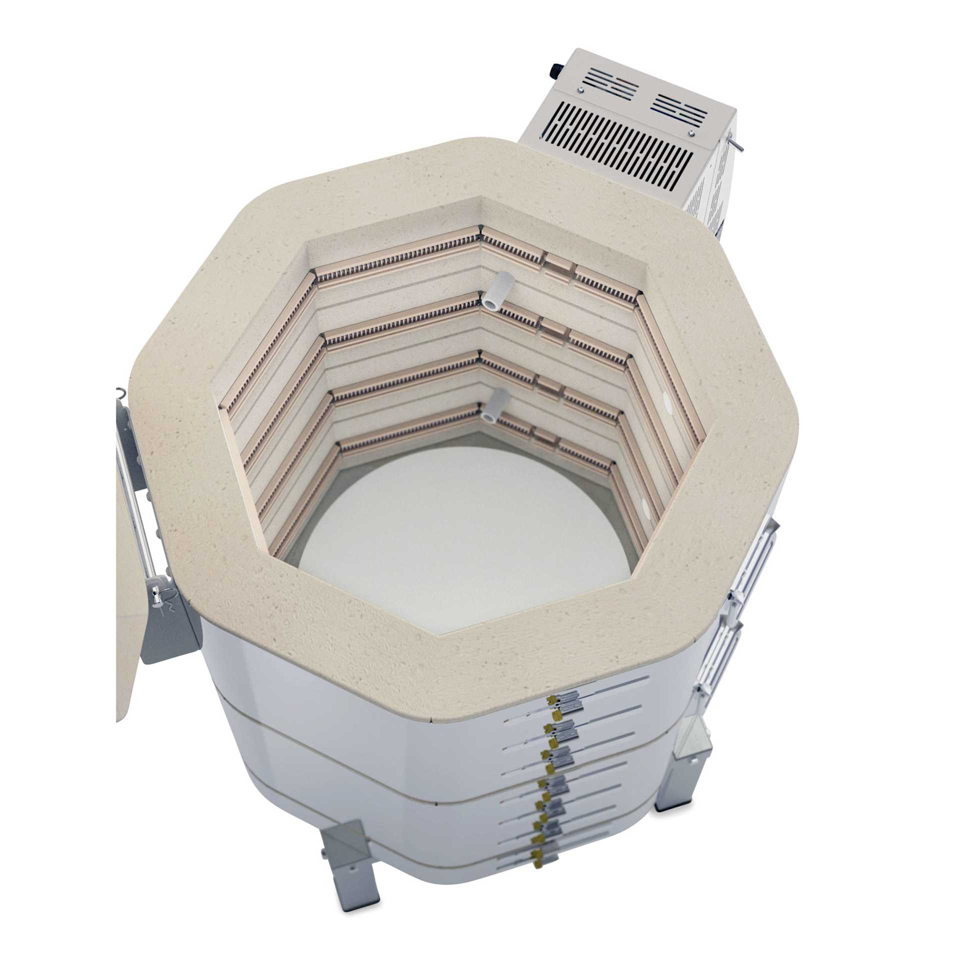 L&L Easy Fire Kiln - E18S-3, W5470, 240V, P1, 23.9 Amp kiln interior