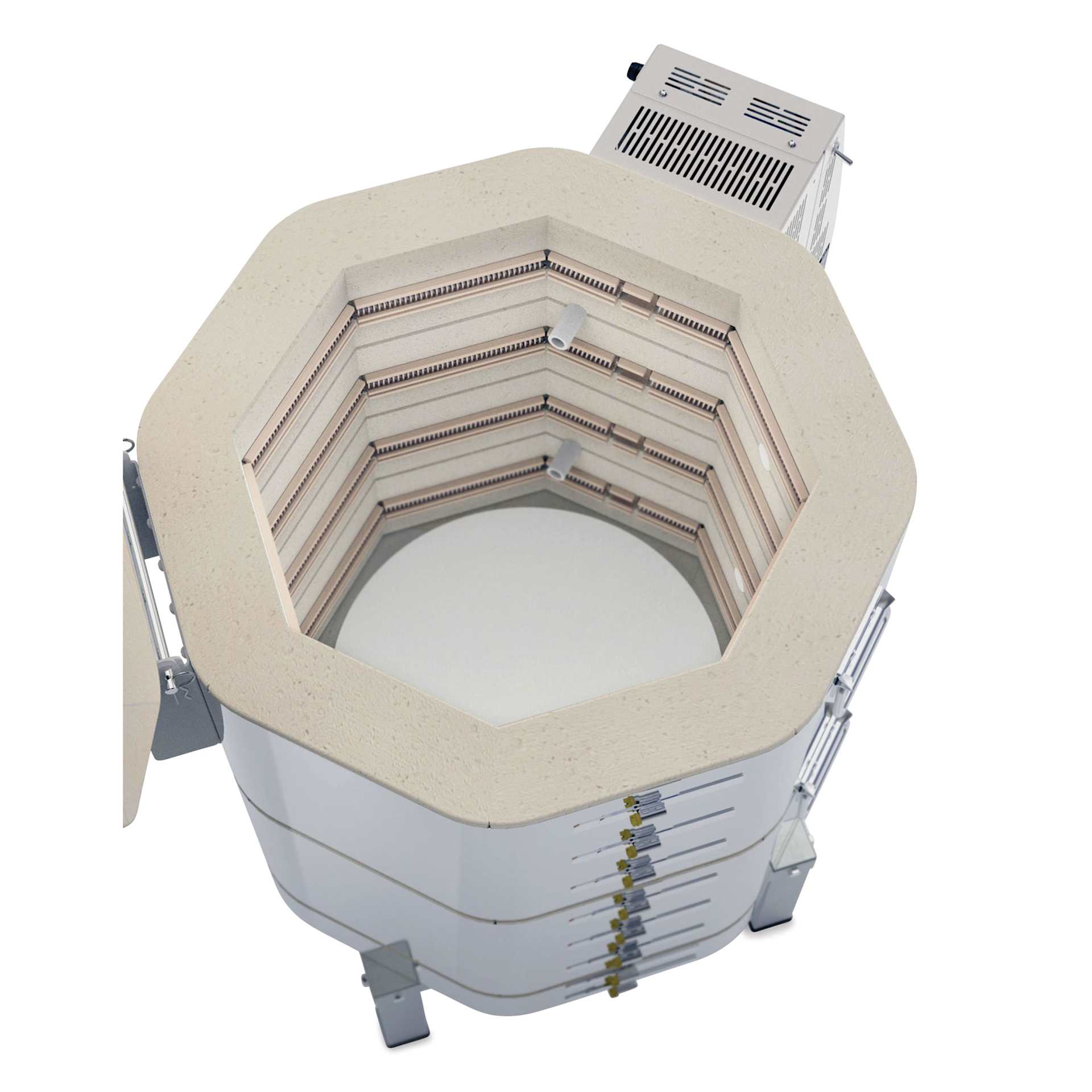 L&L Easy Fire Kiln - E18S-3, W5470, 240V, P3, 20.7 Amp kiln interior
