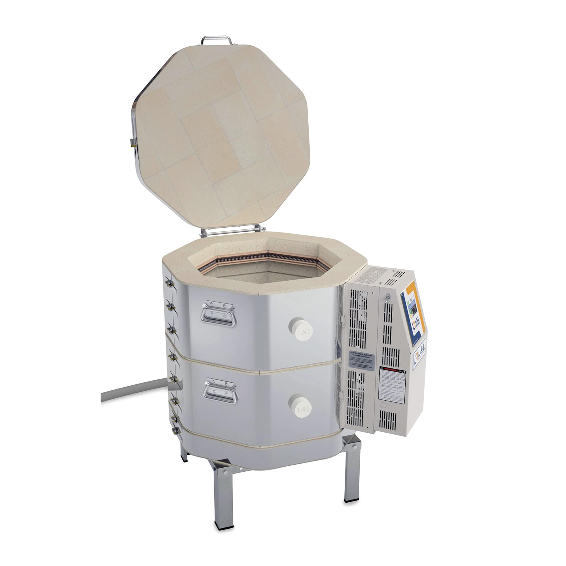 L&L Easy Fire Kiln - E18S-3, W5470, 240V, P3, 20.7 Amp open