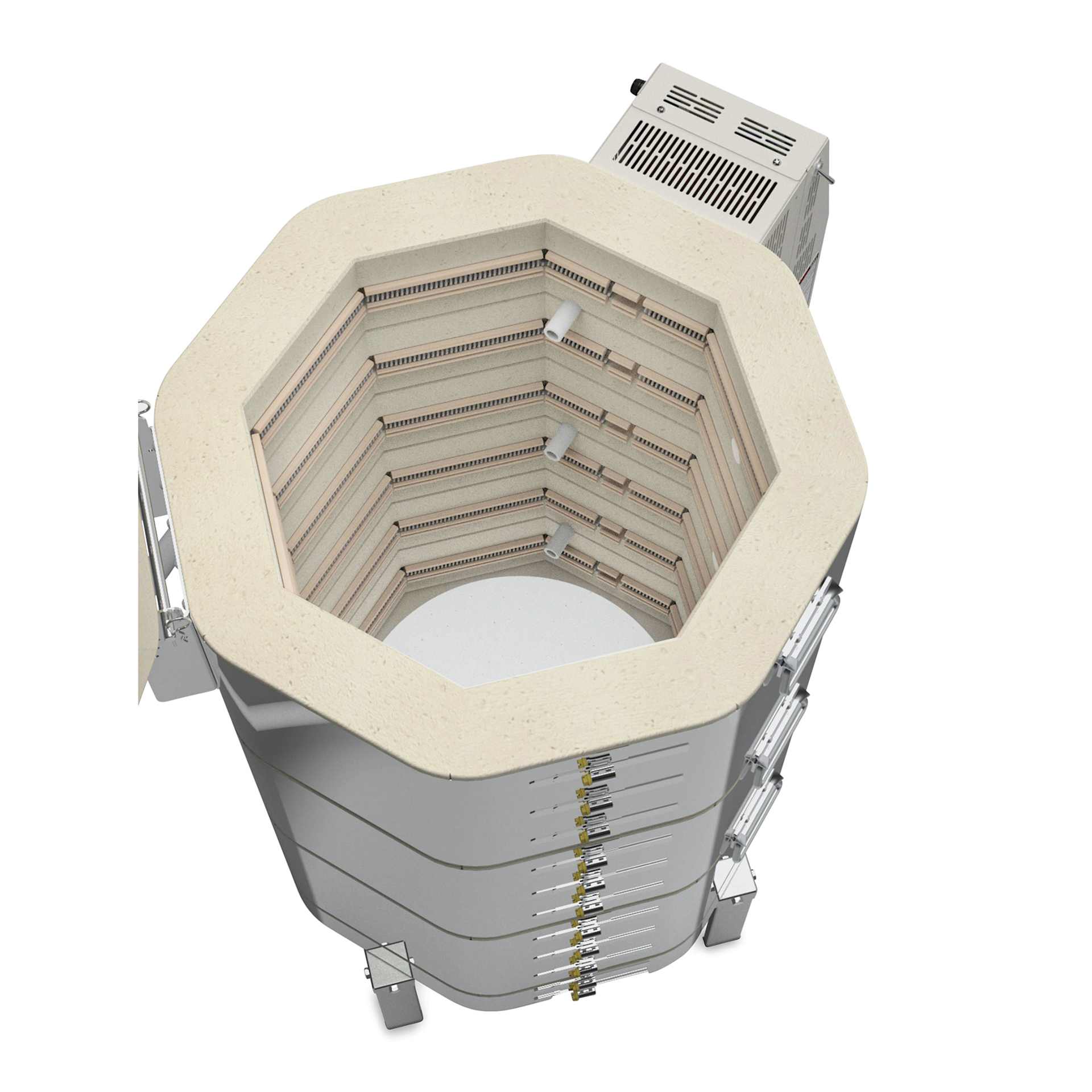 L&L Easy Fire Kiln - E18T-3, W8400, 208V, P3, 23.3 Amp kiln interior