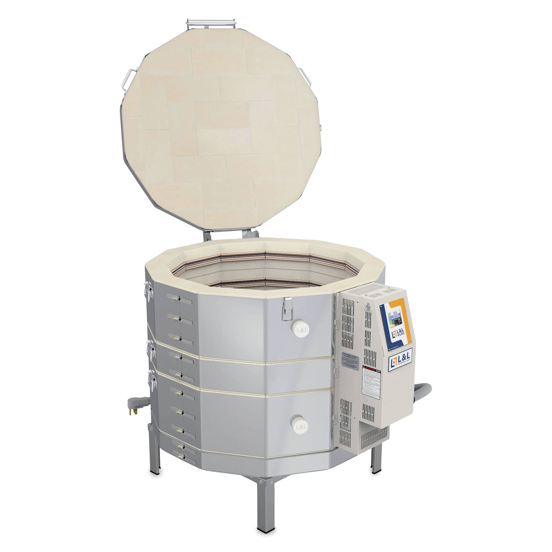 L&L Easy Fire Kiln - E28M-3, W11520, 240V, P1, 48.0 Amp open