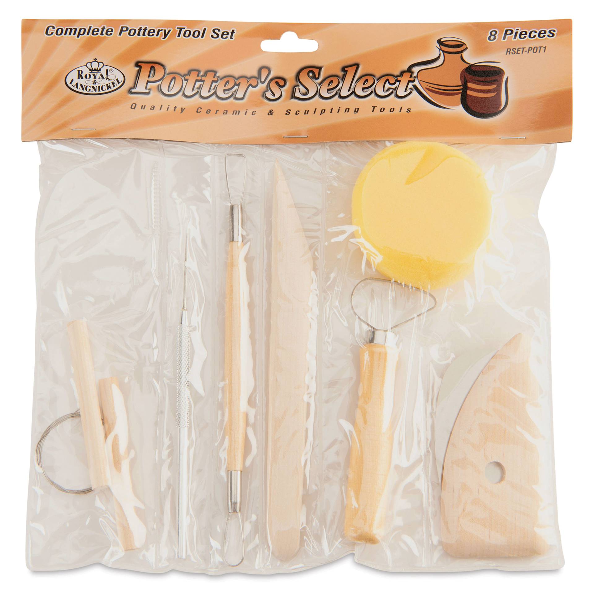 Potter's Select Complete Pottery Tools - Class Pack of 10 - individual pack containign 8 tools