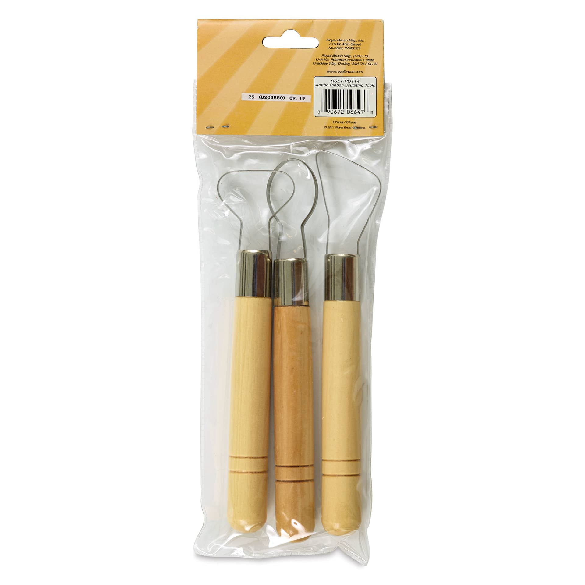 Potter's Select Jumbo Ribbon Sculpting Tools - Set of 3 - back of packaging