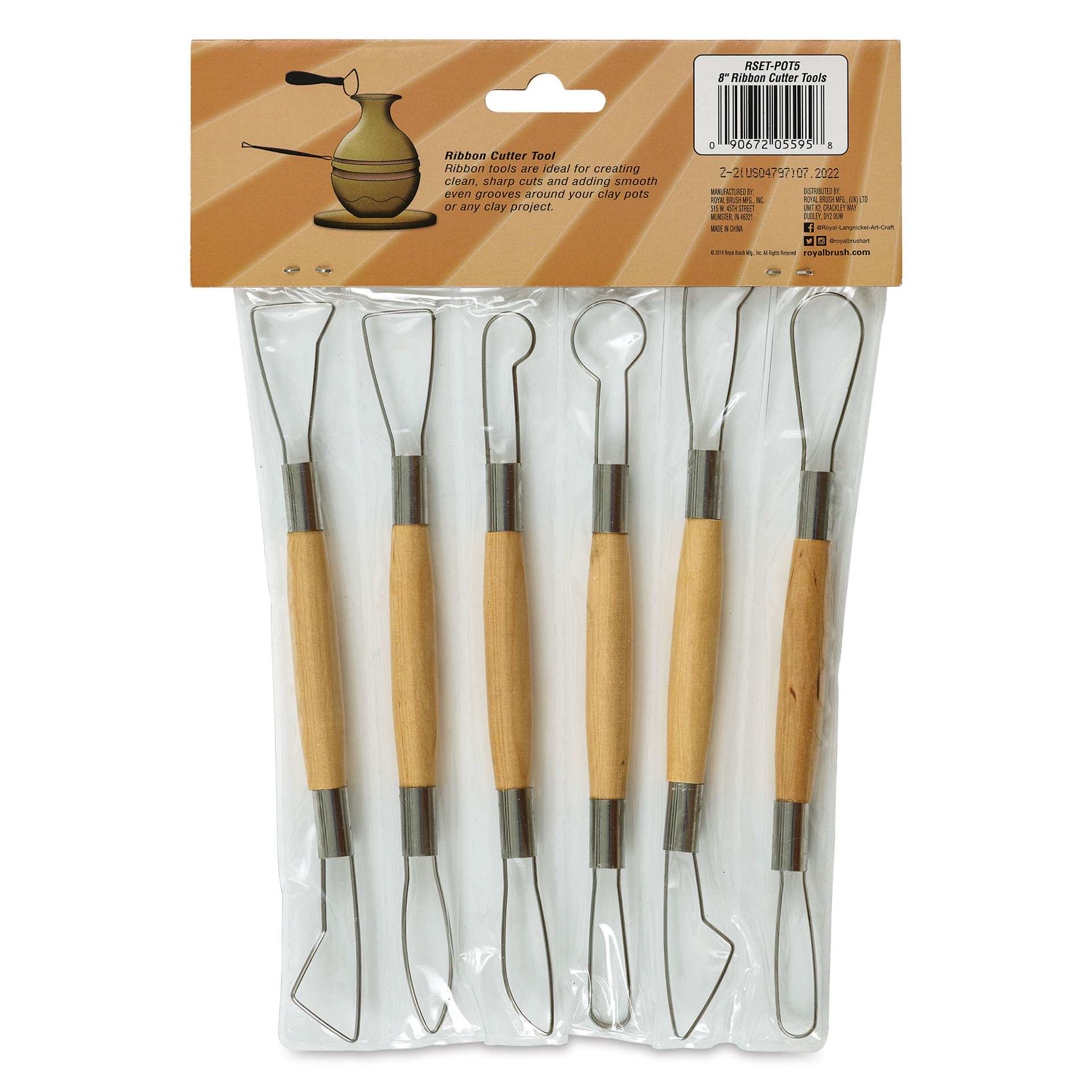Potter's Select Ribbon Cutter Tools - Large, Set of 6 - back of packaging