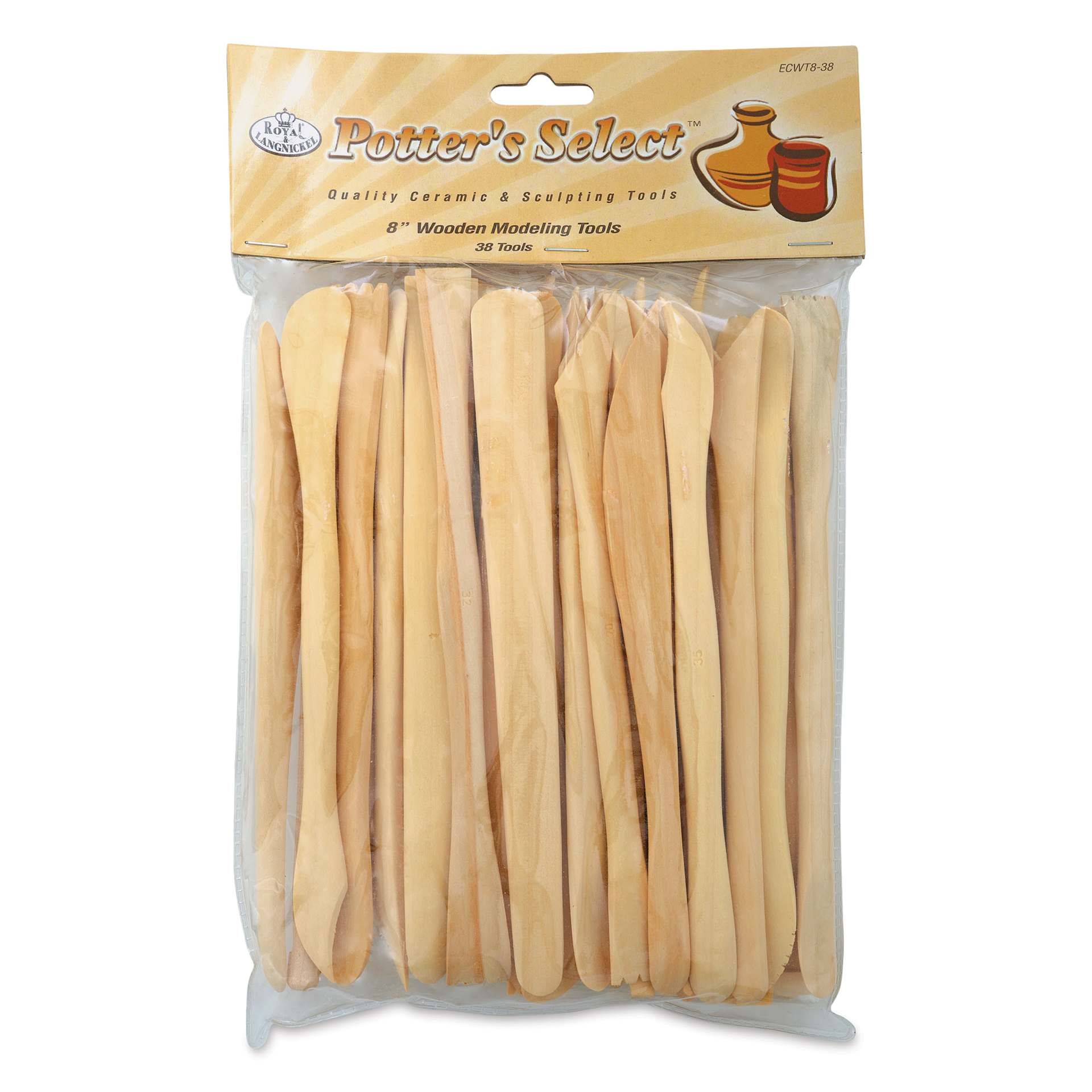 Potter's Select Wooden Modeling Tools - Set of 38, 8" - front of packaging