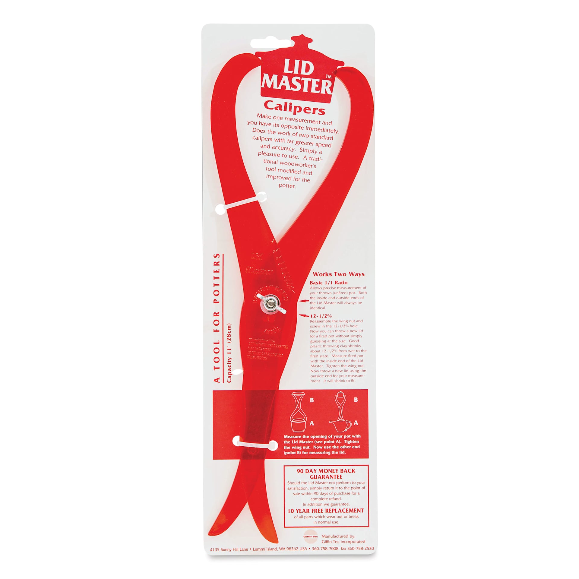 Giffin Grip Lid Master Caliper - Standard, Red - front of packaging