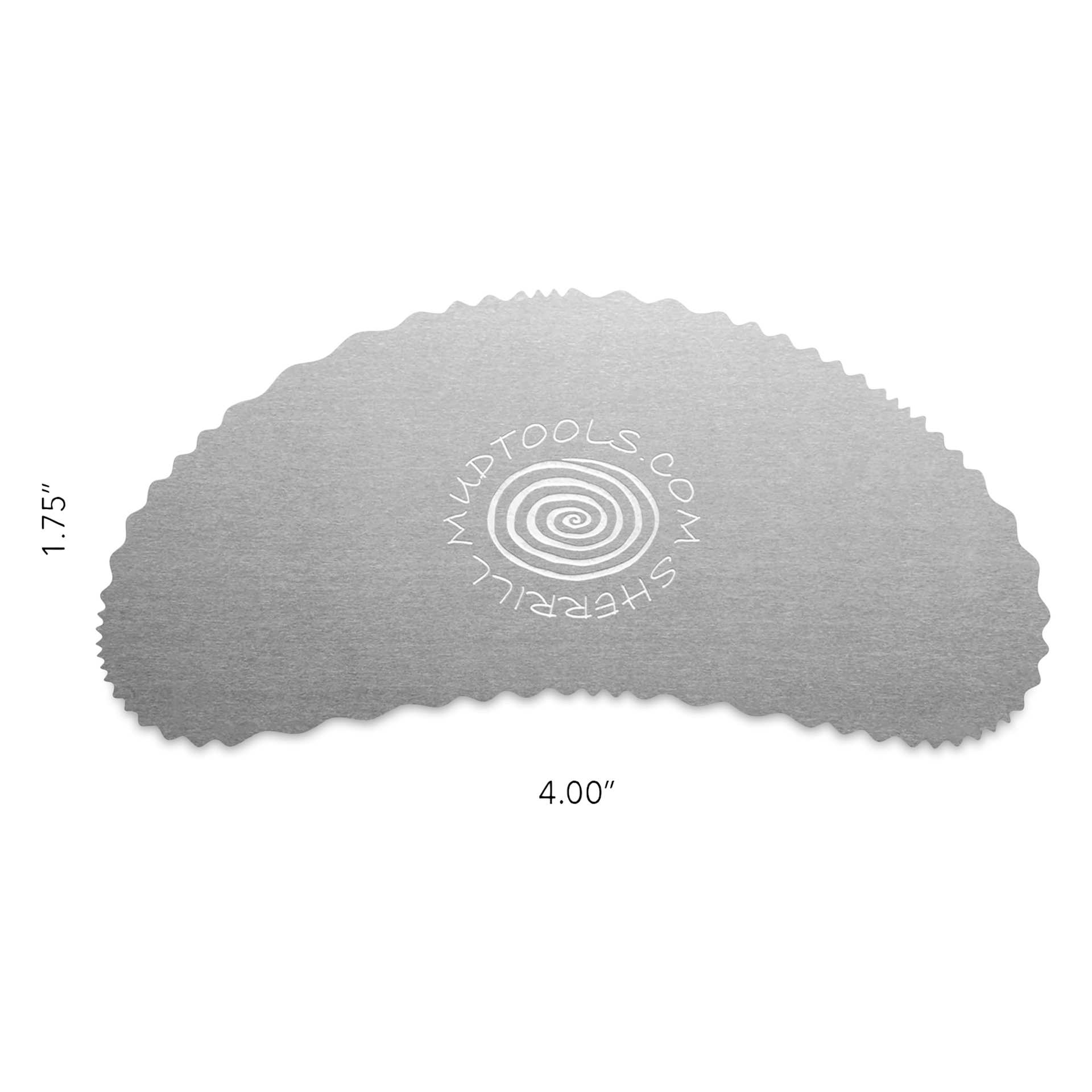 Mudtools Stainless Steel Drawing Rib - Bean, Tight Wave - dimensions