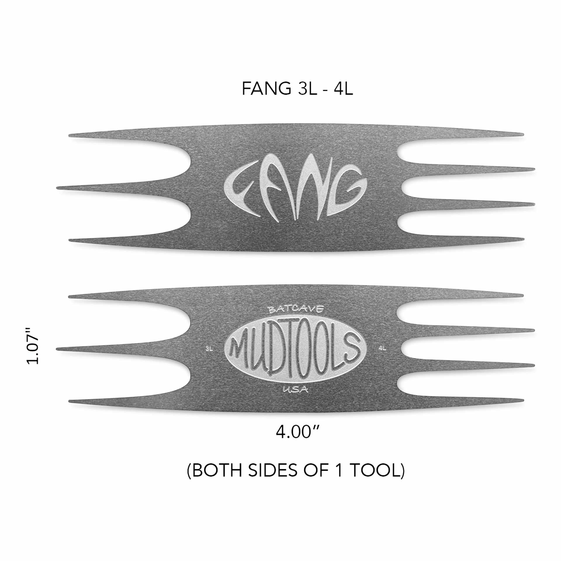 Mudtools FANG Stainless Steel Scoring Tool - Large, 3L-4L - dimensions
