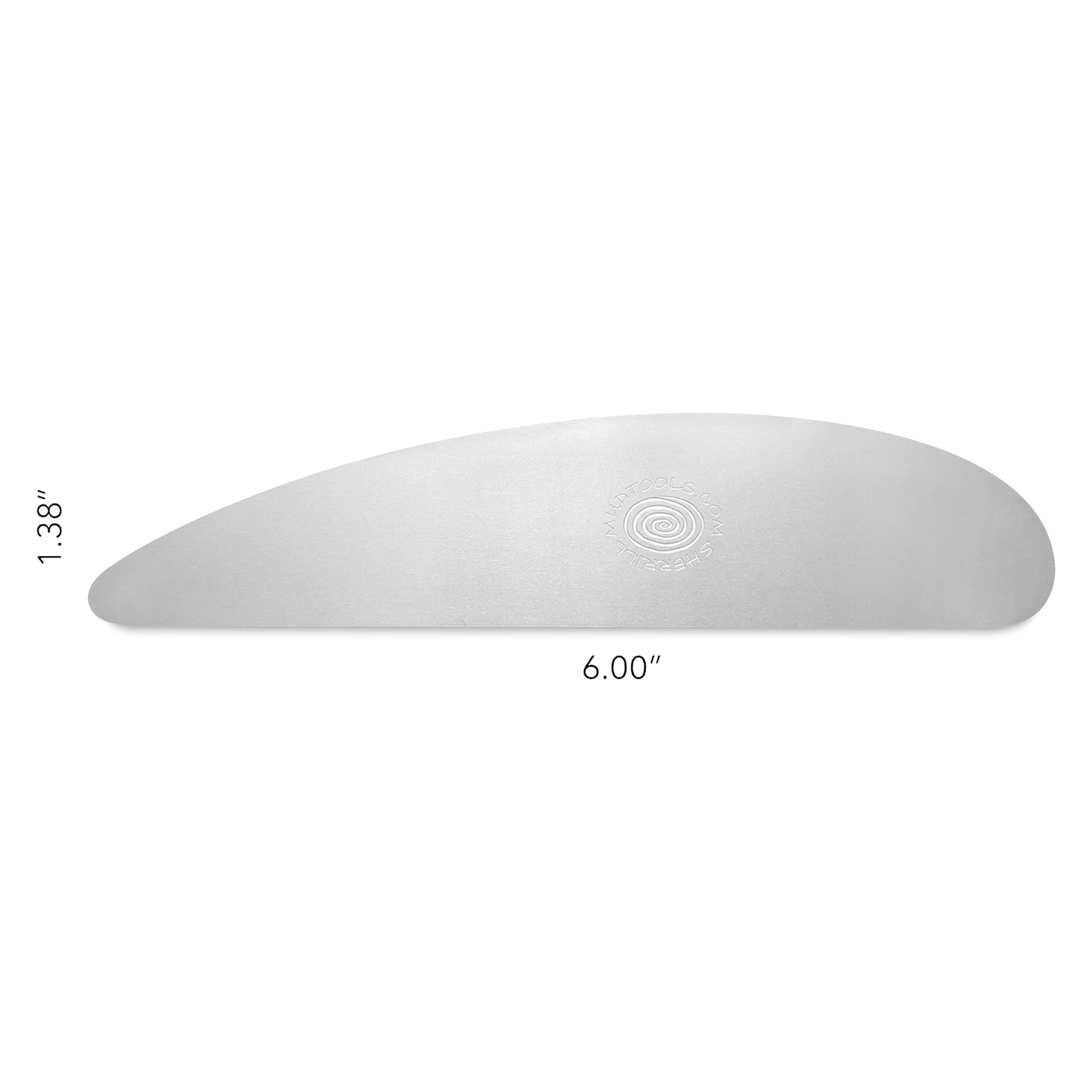 Mudtools Stainless Steel Long Scraper Rib - Smooth Edge - dimensions