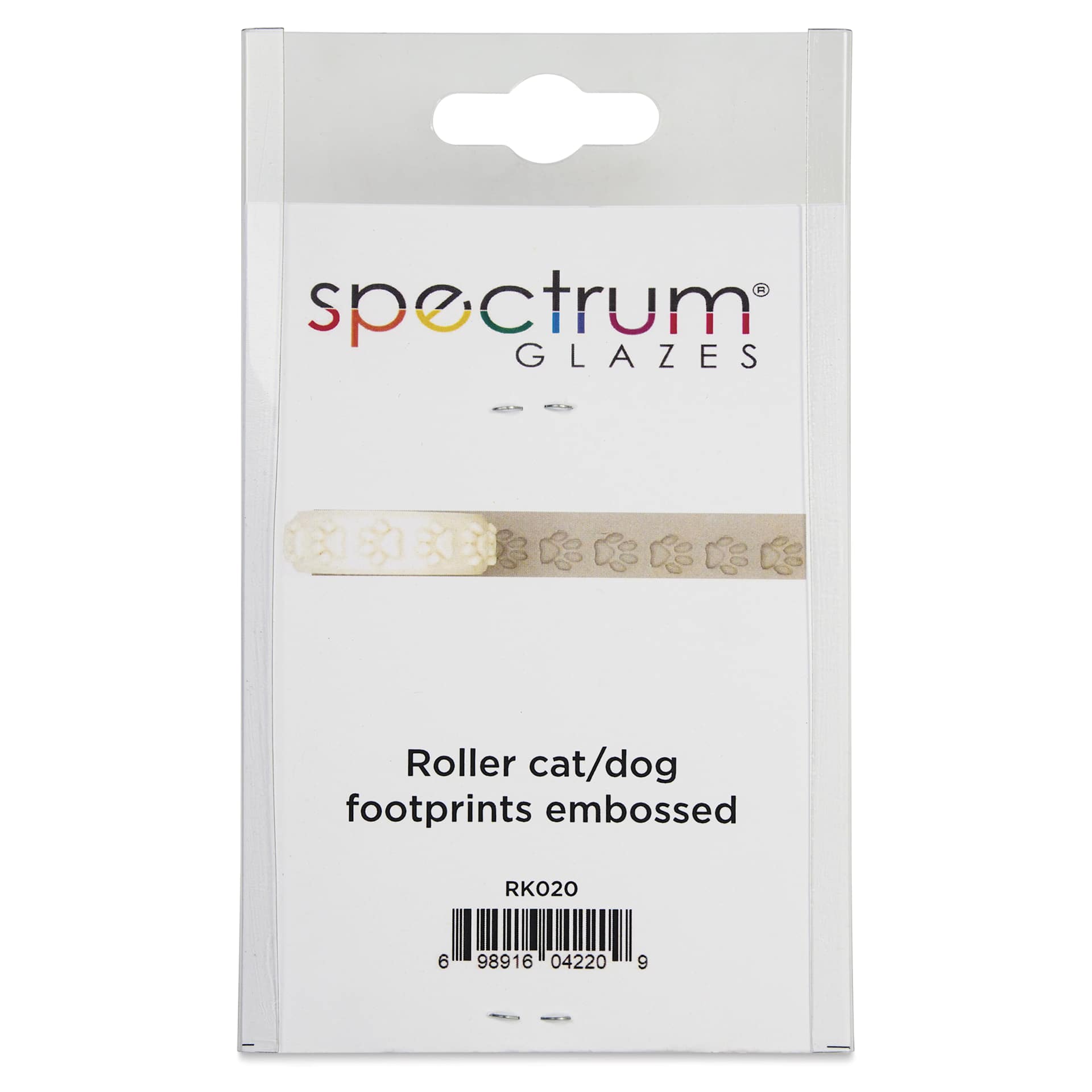 Spectrum Stamp Roller - Cat / Dog Paw Prints - back of packaging