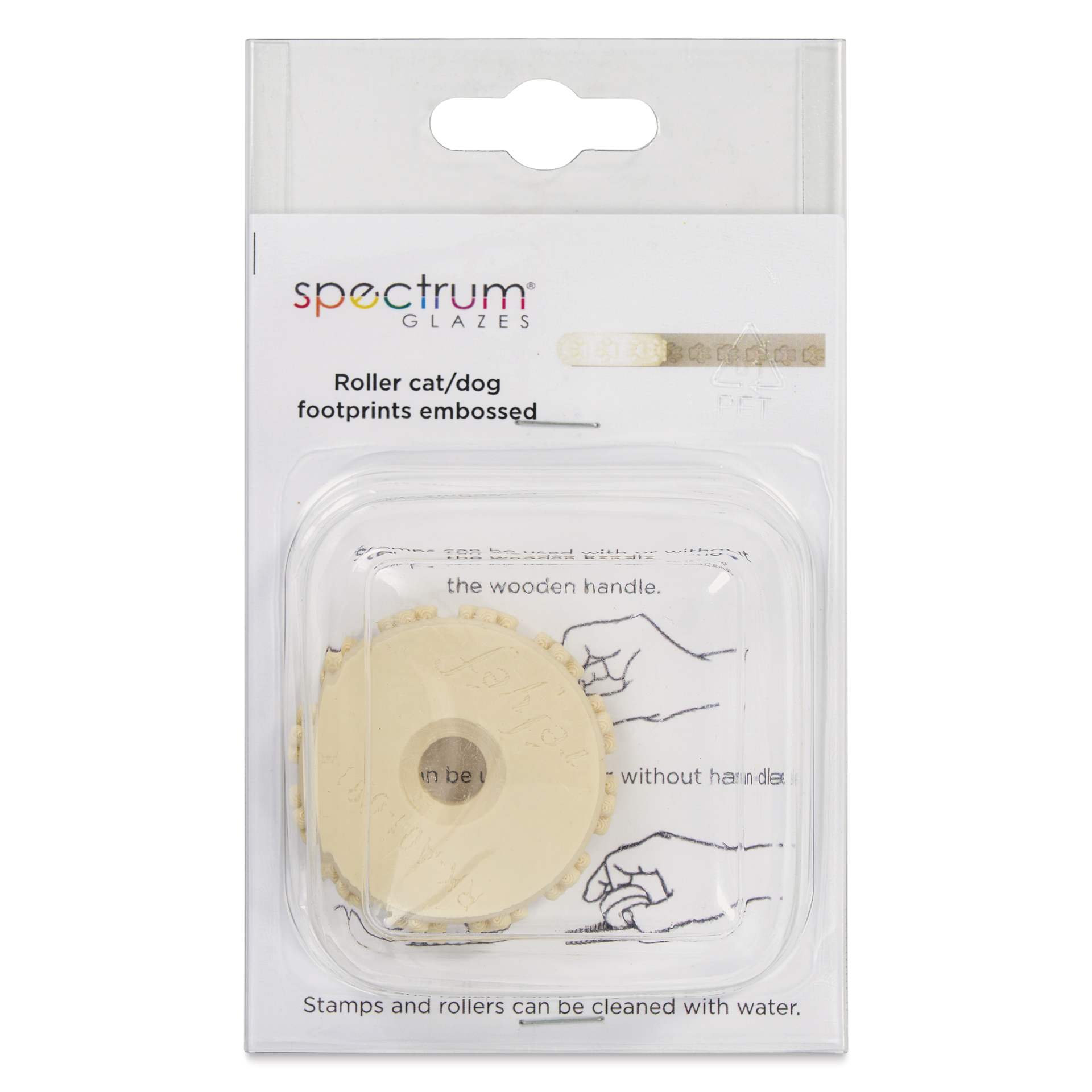 Spectrum Stamp Roller - Cat / Dog Paw Prints - front of packaging