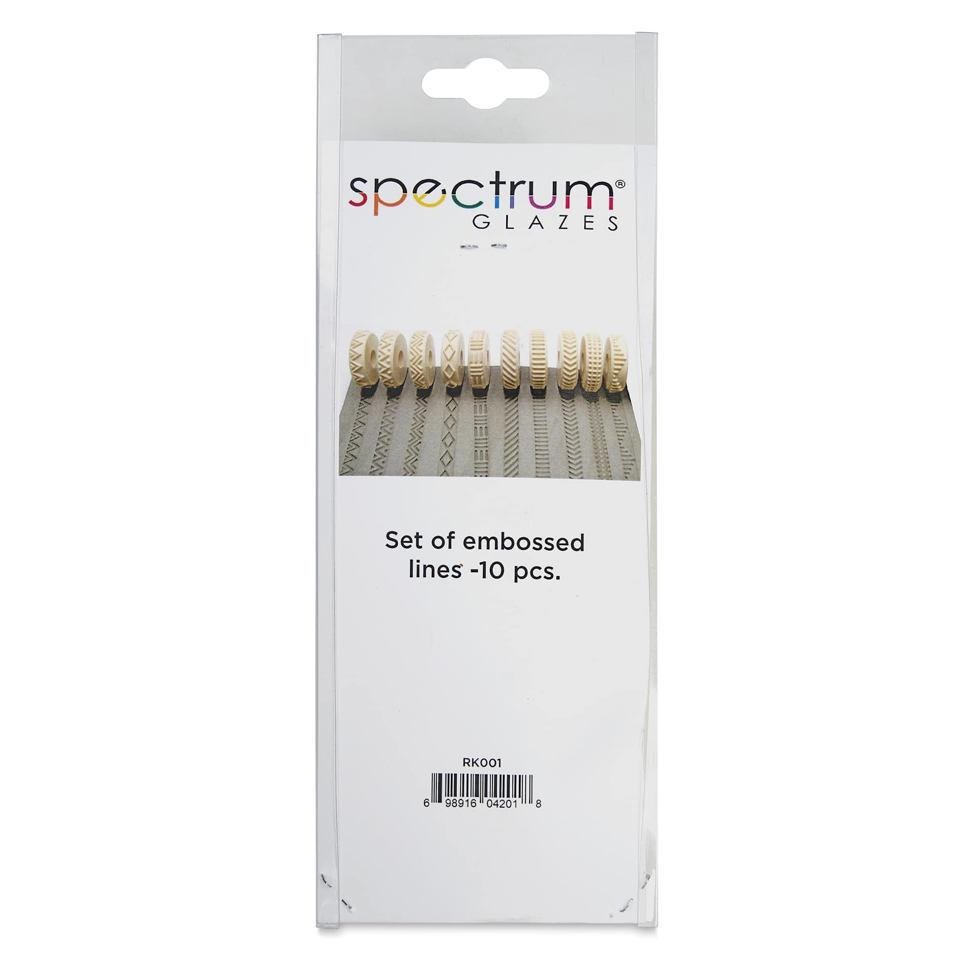 Spectrum Stamp Rollers - Embossed Lines, Set of 11 - back of packaging
