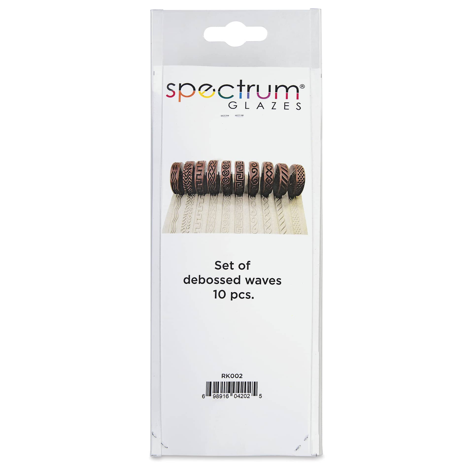 Spectrum Stamp Rollers - Debossed Waves, Set of 10 - back of packaging
