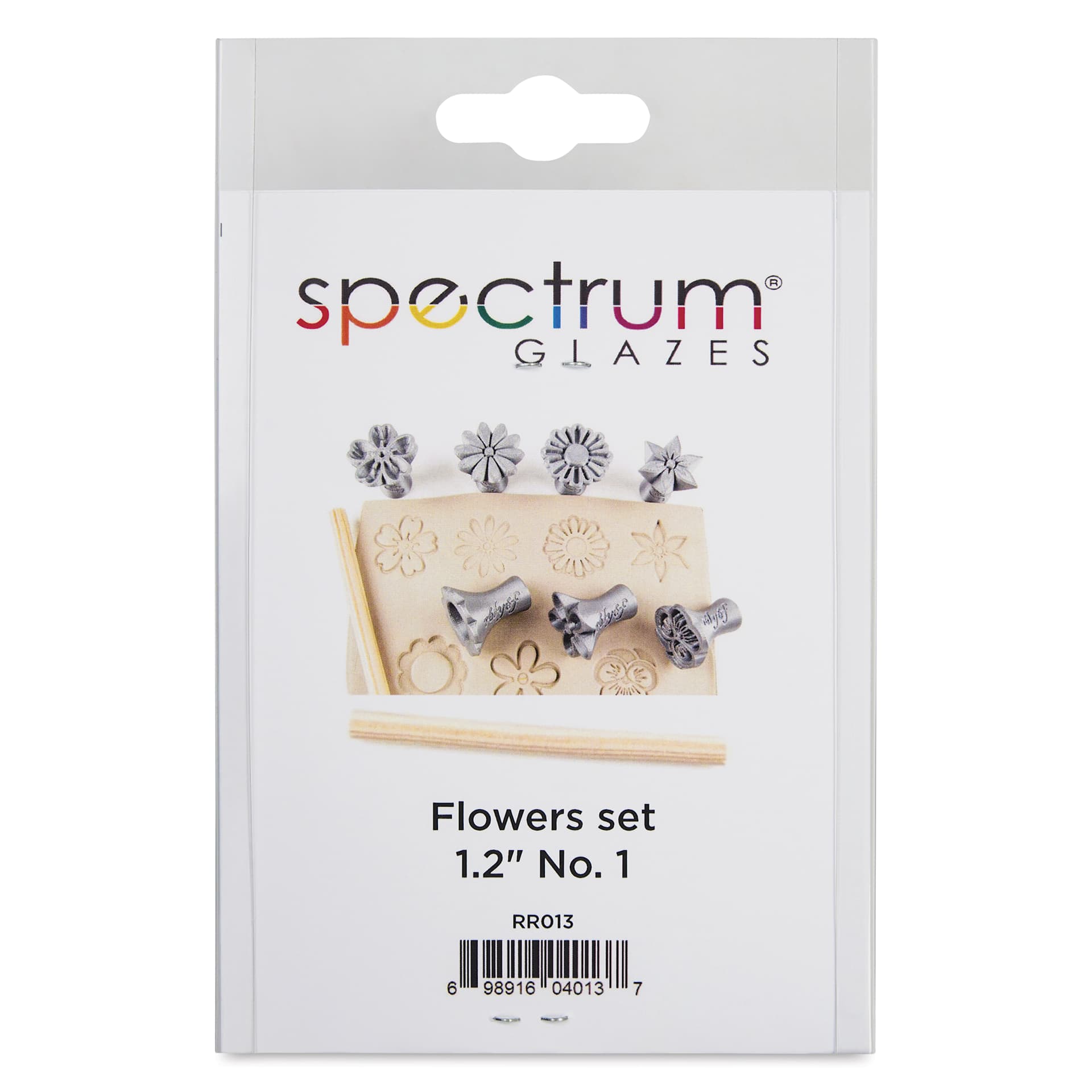 Spectrum Stamps - Flowers, Set of 7, 1-1/5" - front of packaging