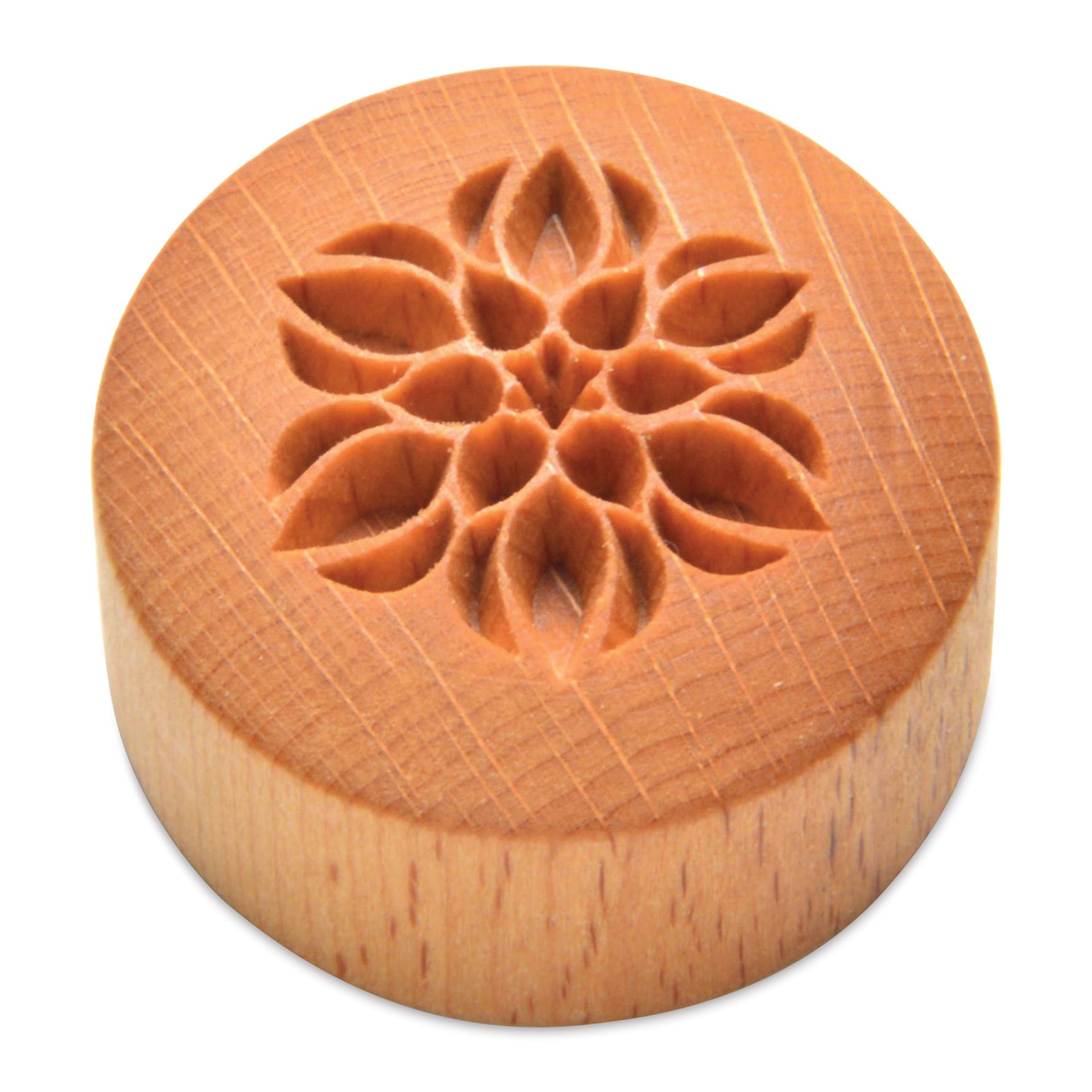 MKM Pottery Tools Curve Top Stamp - Lotus Buds