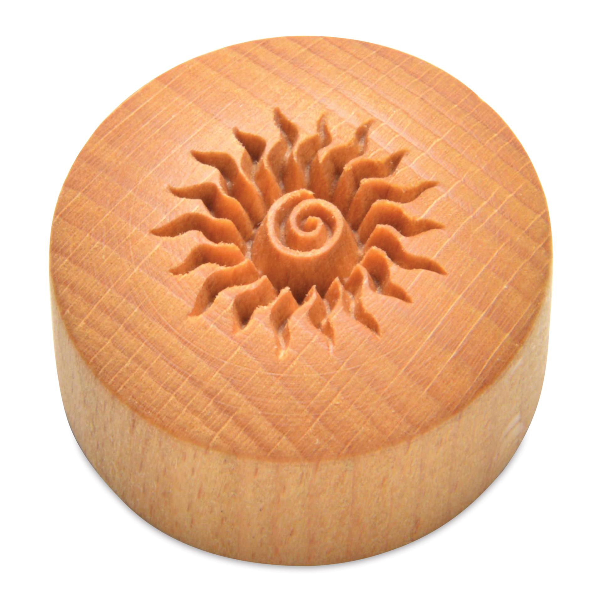 MKM Pottery Tools Curve Top Stamp - Spiral Sun