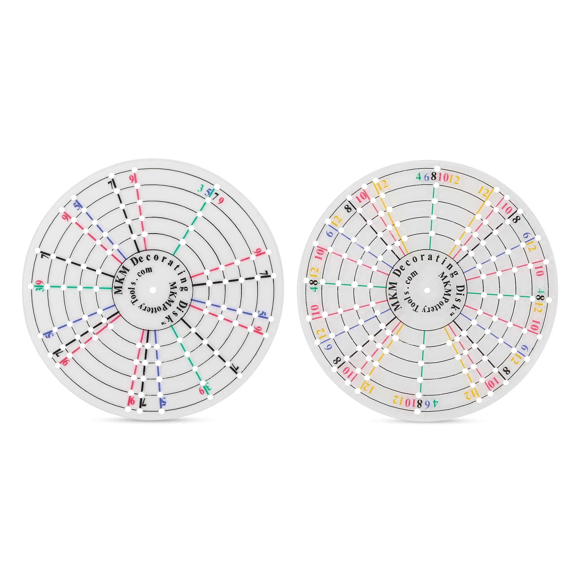 MKM Pottery Tools Decorating Disks - DD-04, Set of 2, Circles, 4" Dia
