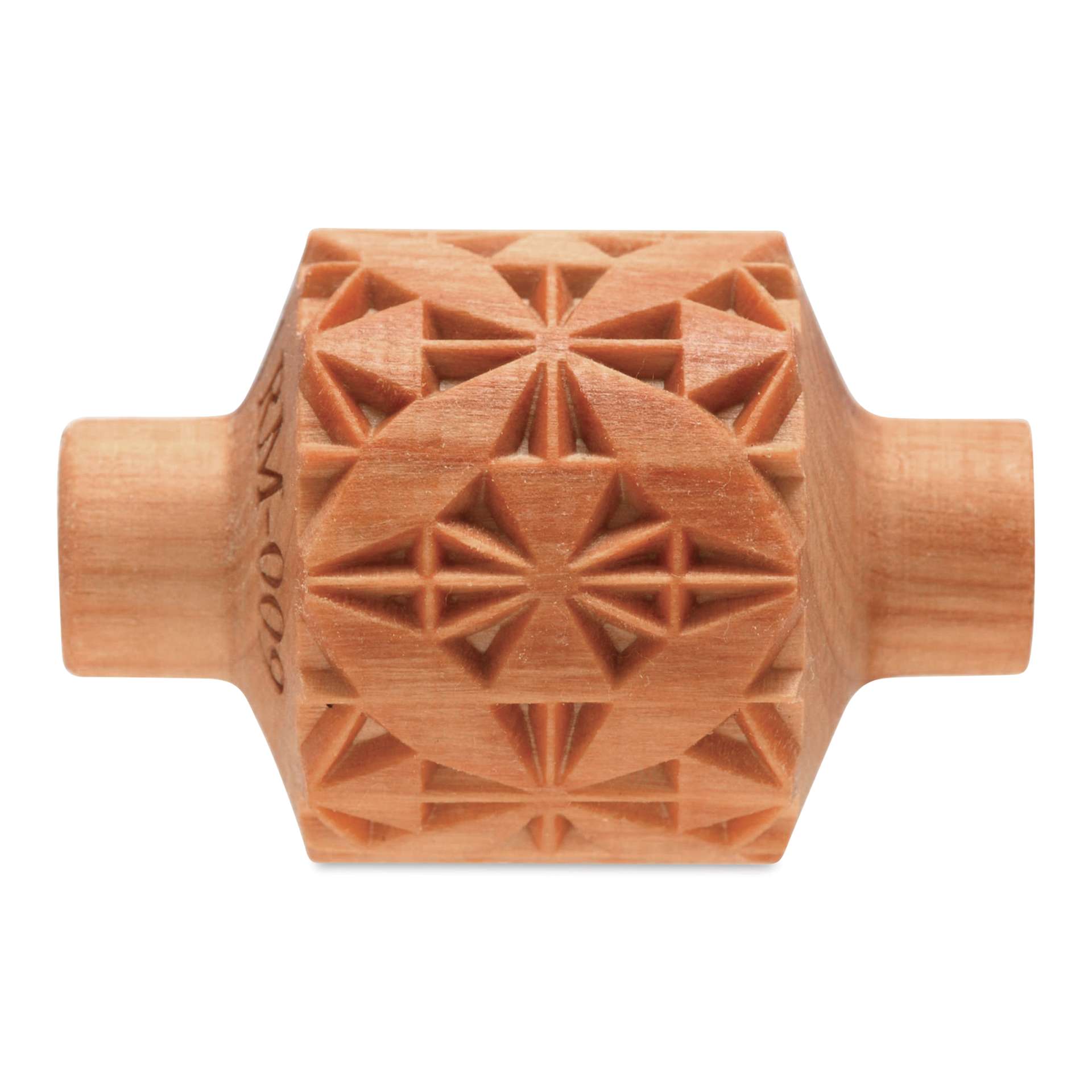 MKM Pottery Tools Medium Handle Roller - 4 Leaf Quilt Block