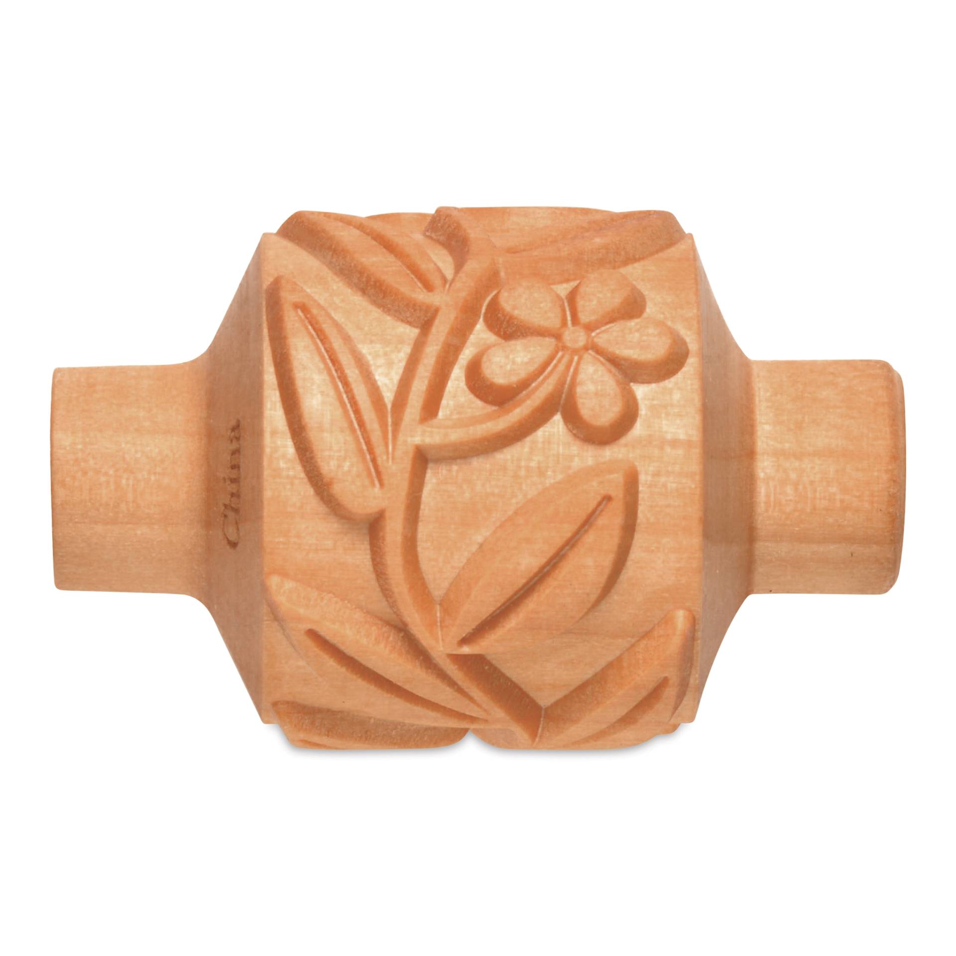 MKM Pottery Tools Medium Handle Roller - Flowers & Leaves