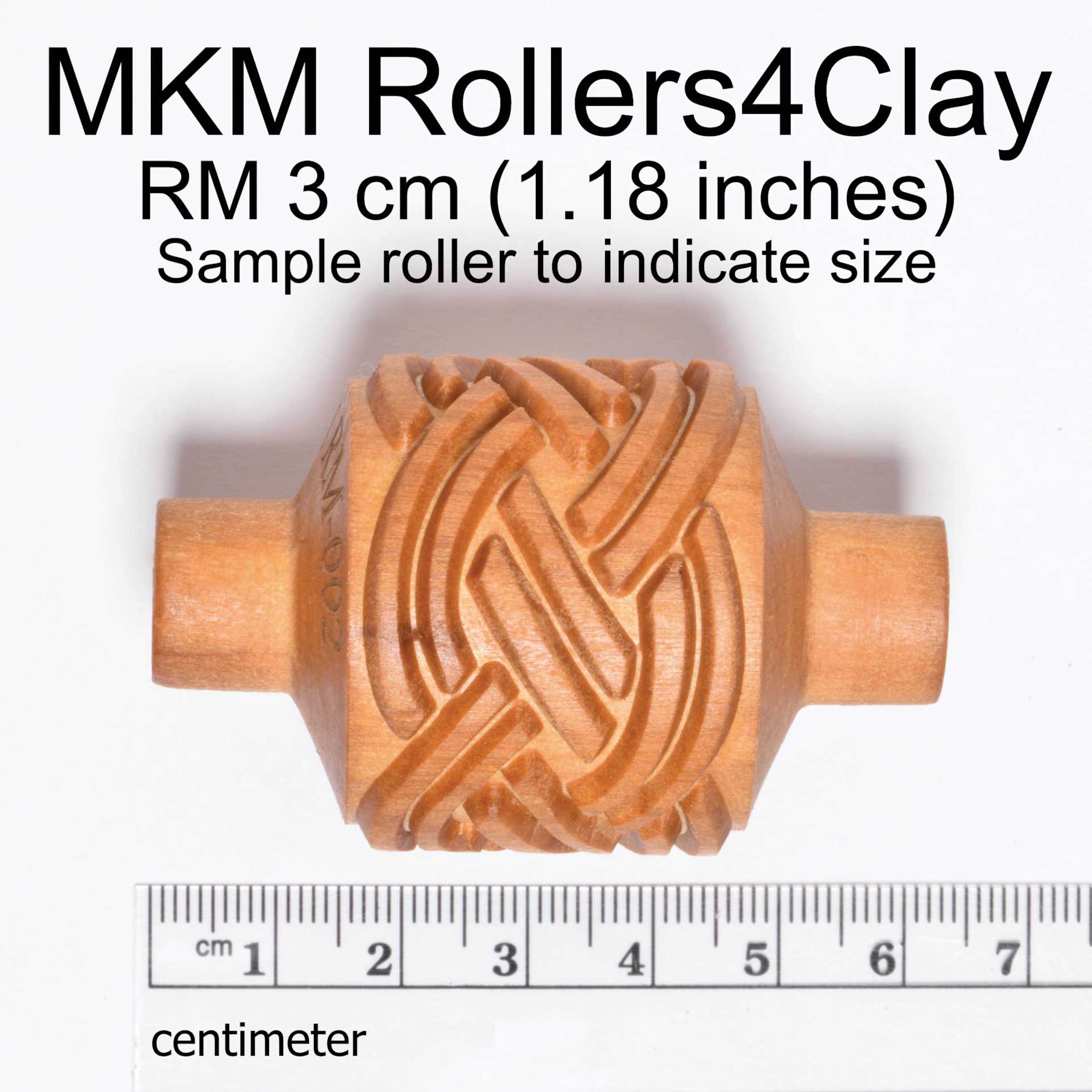 MKM Pottery Tools Medium Handle Roller - Medium, Braid dimensions