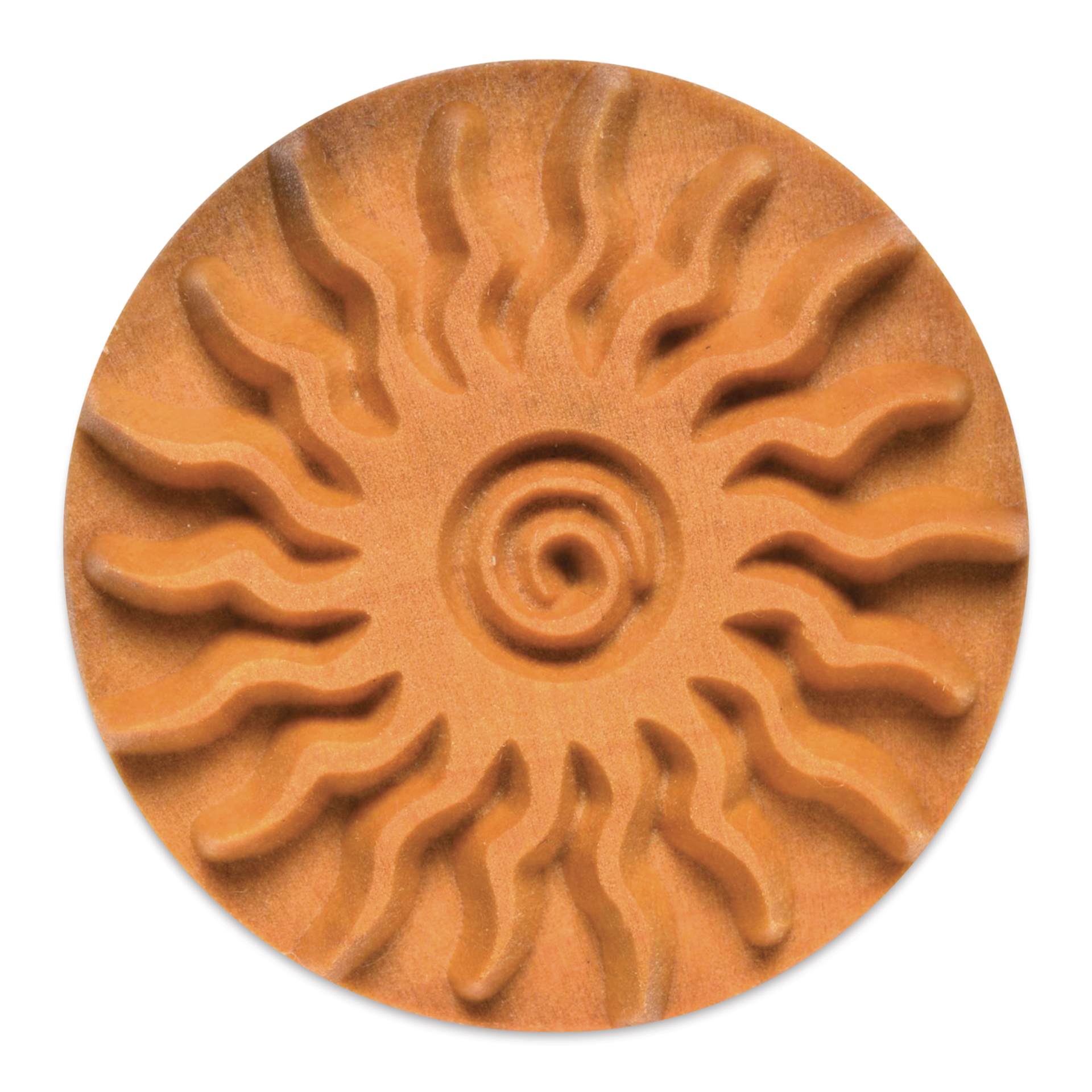 MKM Pottery Tools Large Round Stamp - SCL-004, Spiral Sun