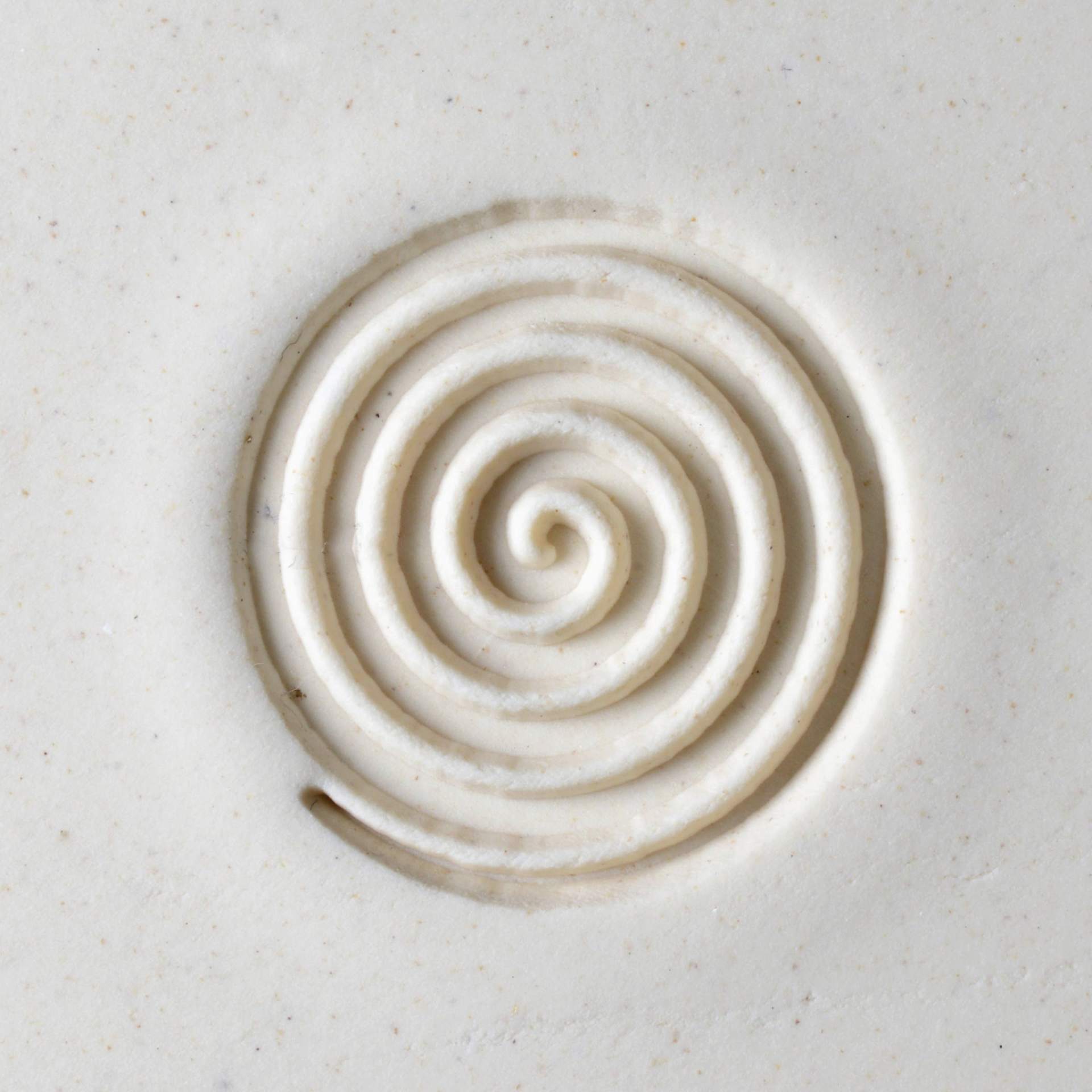 MKM Pottery Tools Large Round Stamp - SCL-006, Spiral applied to clay