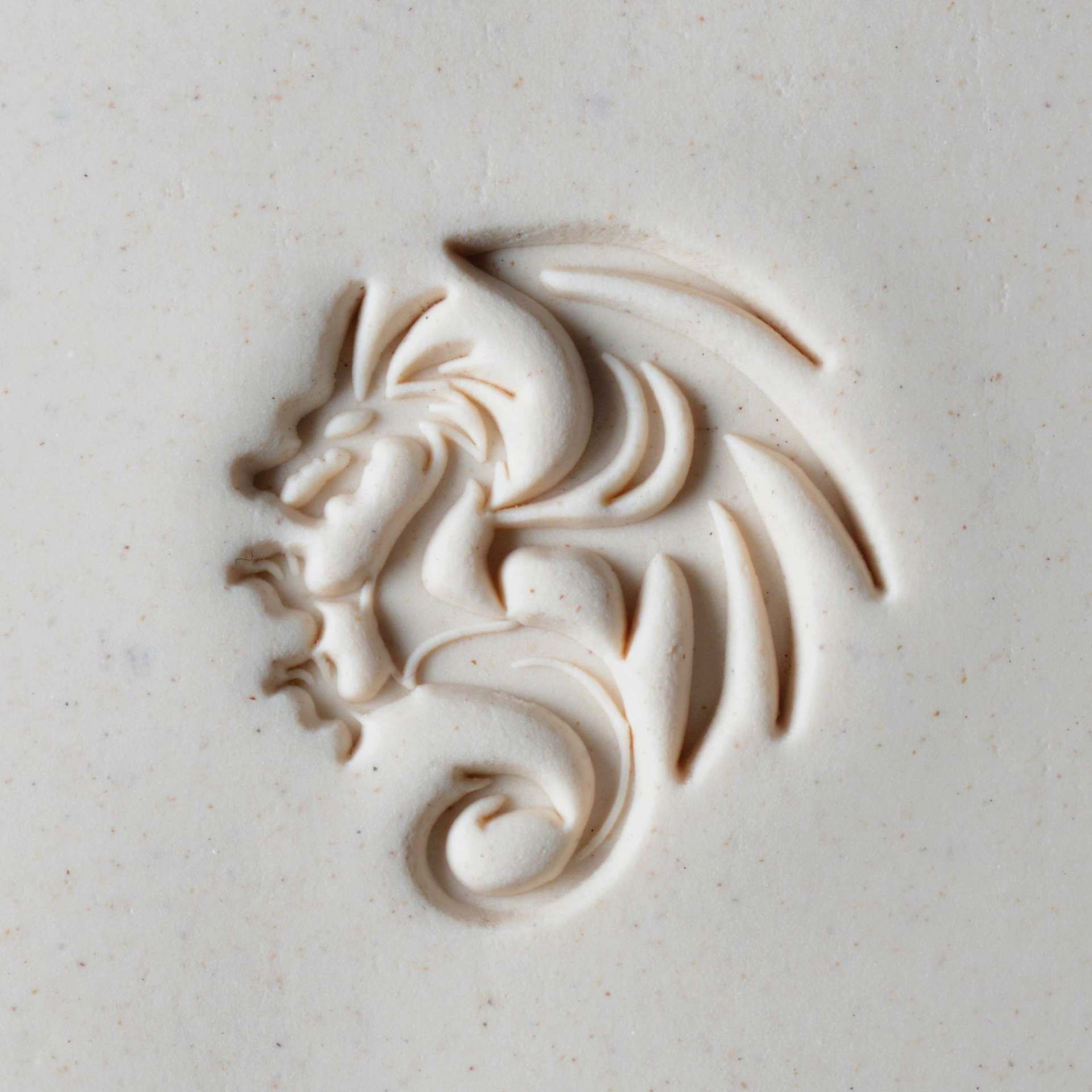 MKM Pottery Tools Large Round Stamp - SCL-098, Dragon applied to clay