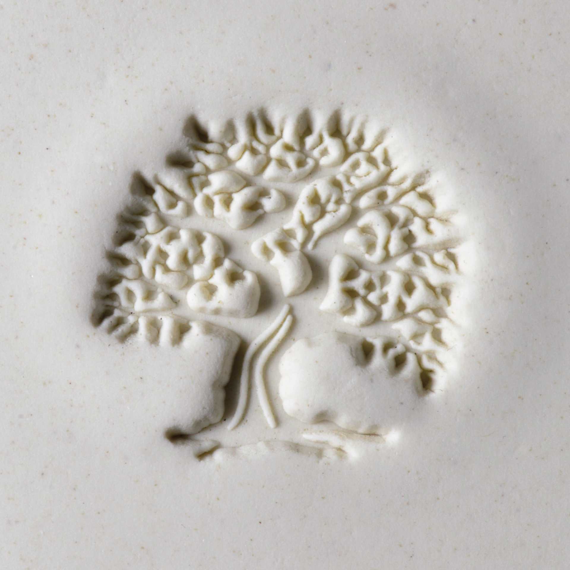 MKM Pottery Tools Large Round Stamp - SCL-014, Old Tree applied to clay