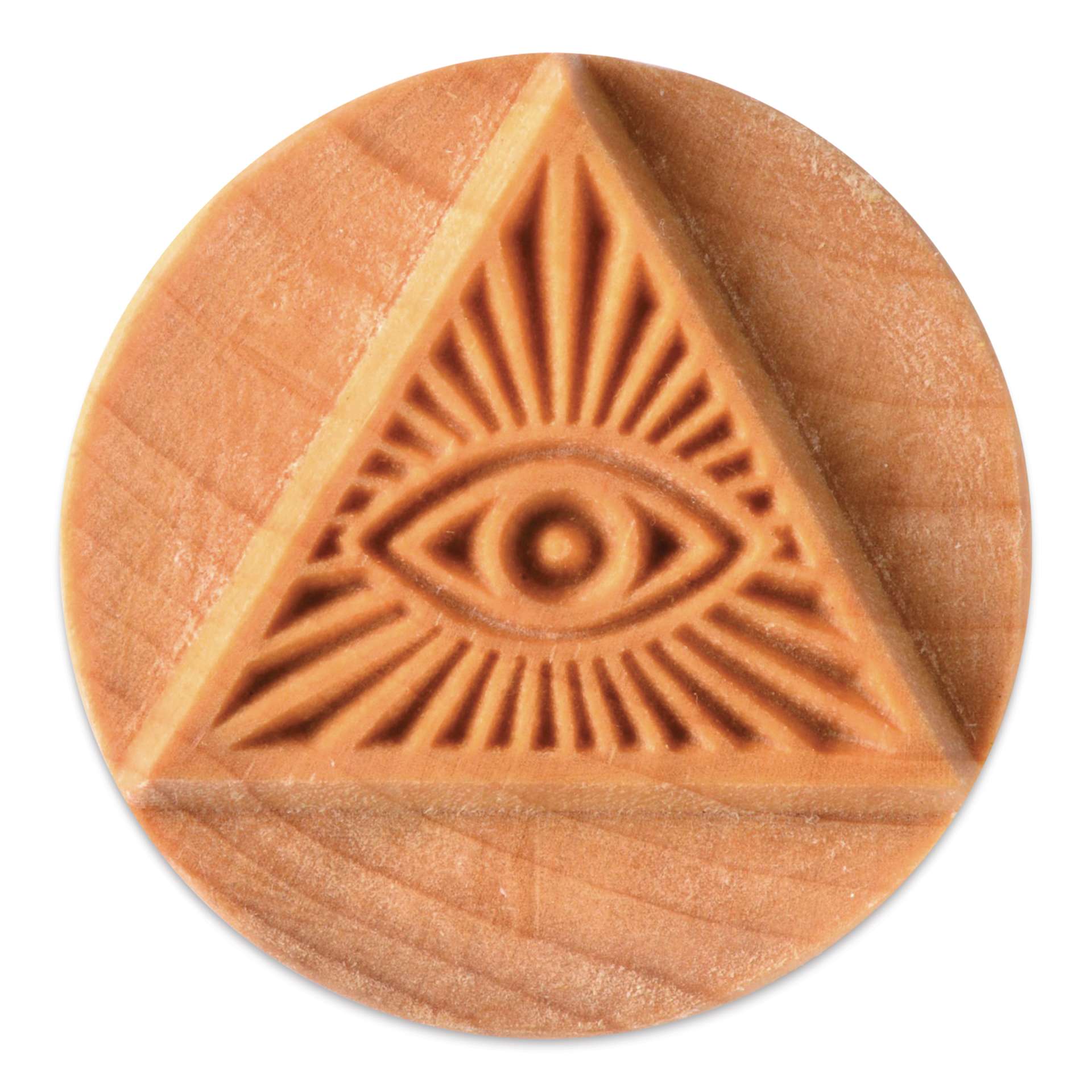 MKM Pottery Tools Large Round Stamp - SCL-016, Pyramid Eye