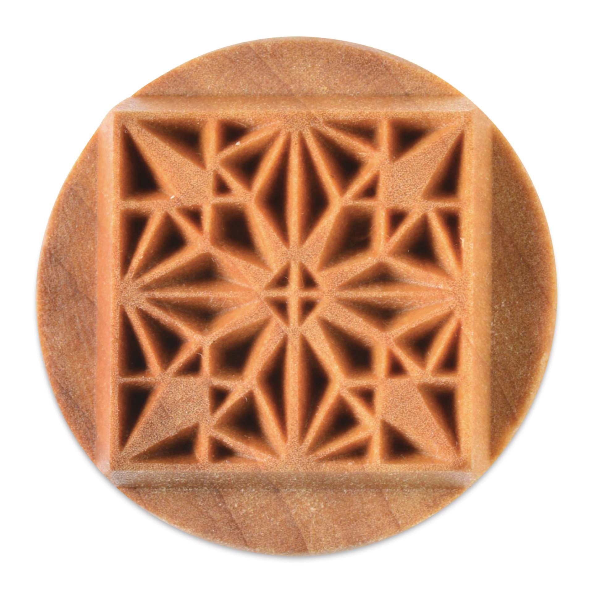 MKM Pottery Tools Large Round Stamp - SCL-022, Quilt Block 1