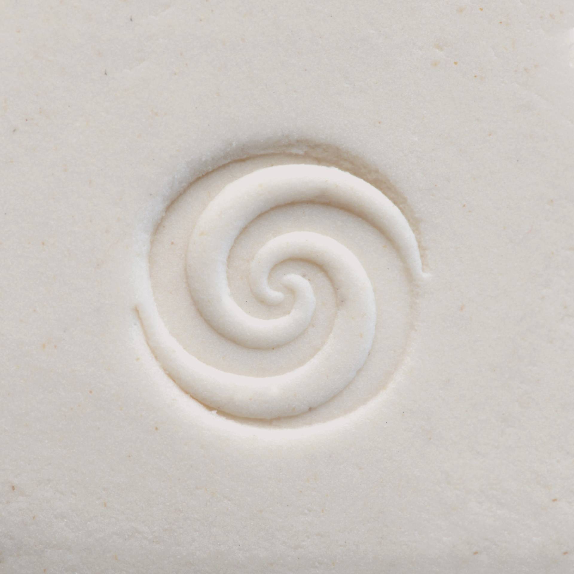 MKM Pottery Tools Small Round Stamp - SCS-121, Spiral 2 applied to clay
