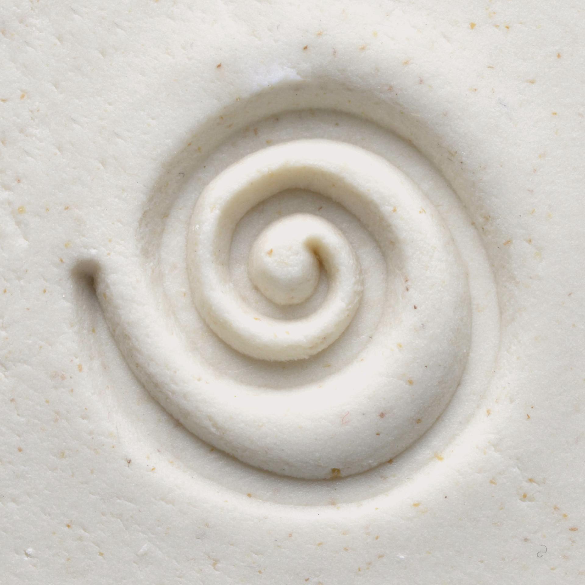 MKM Pottery Tools Medium Round Stamp - SCM-106, Spiral applied to clay