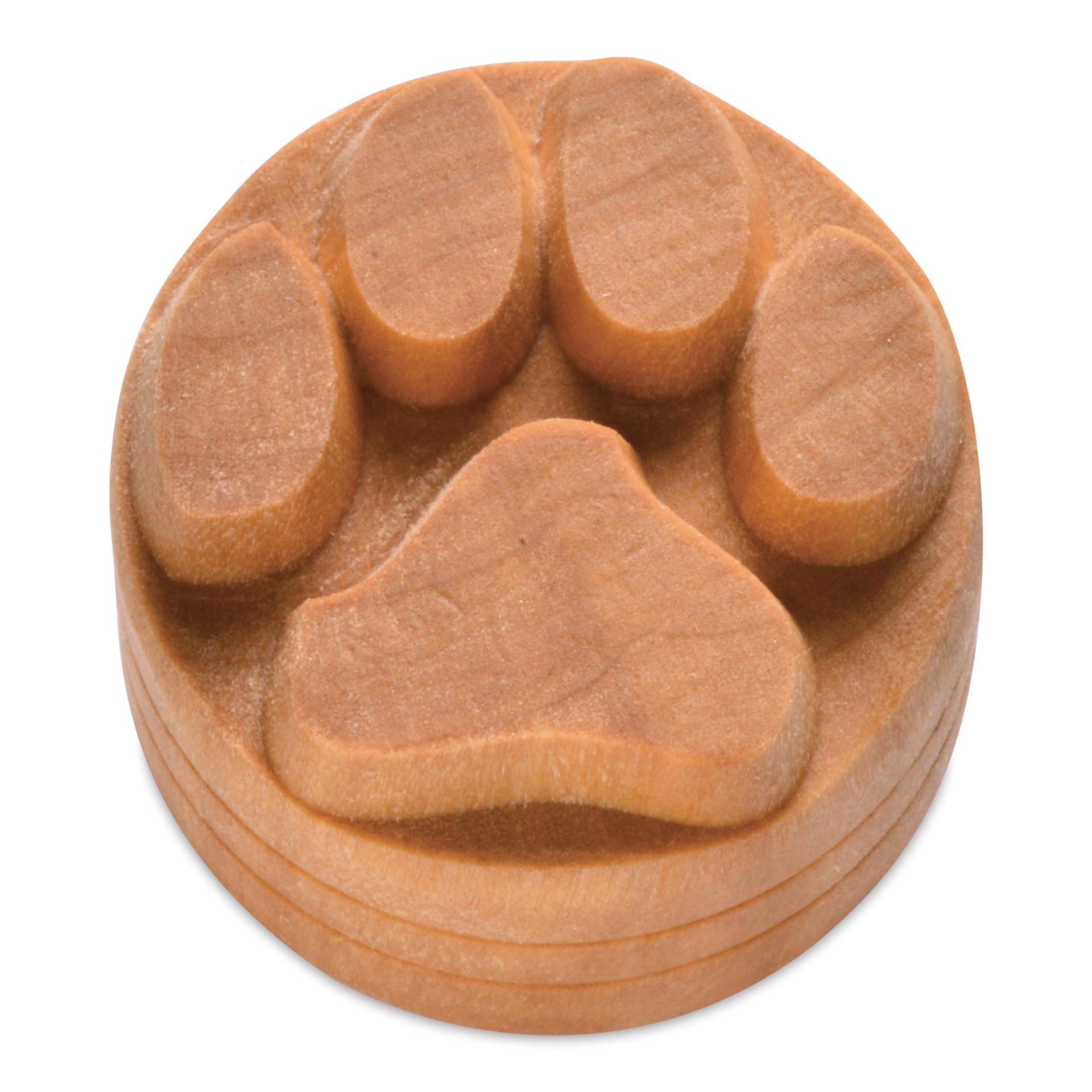 MKM Pottery Tools Large Round Stamp - SCL-065, Dog Paw Print