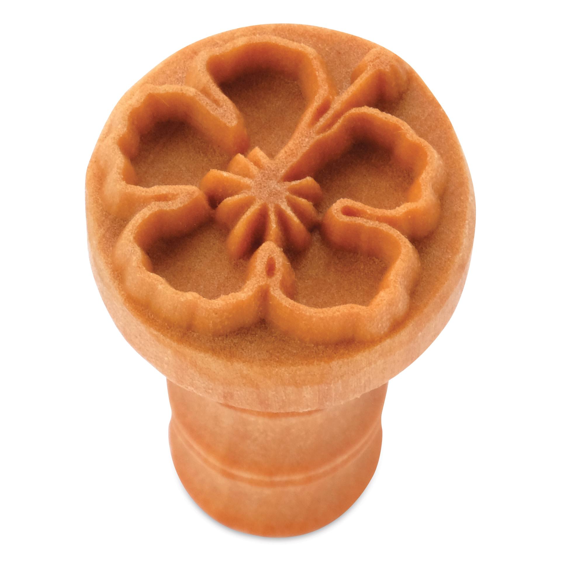 MKM Pottery Tools Medium Round Stamp - SCM-305, Hibiscus with Stamen
