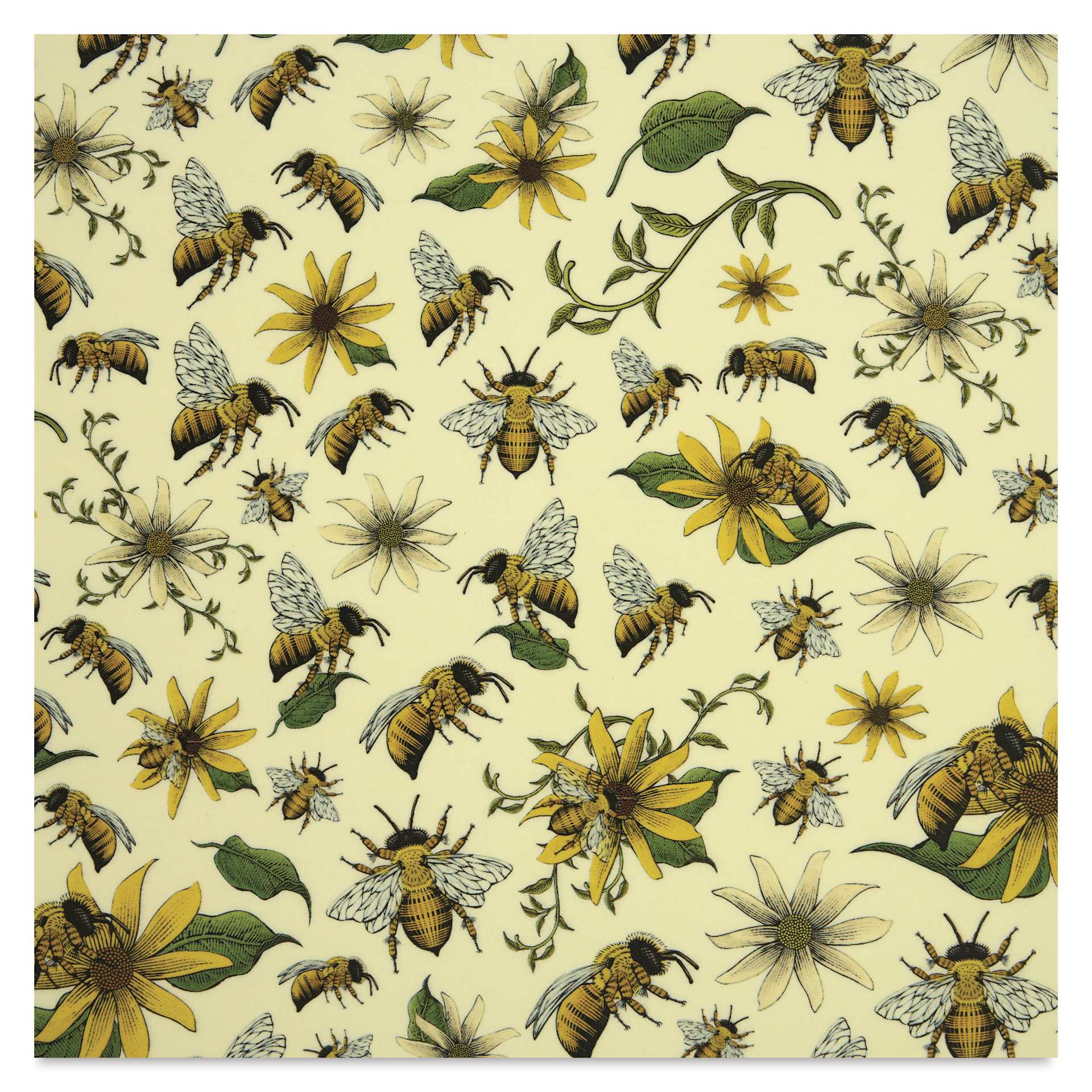Elan Transfers Overglaze Decal Sheet - Bees and Daisies - close-up