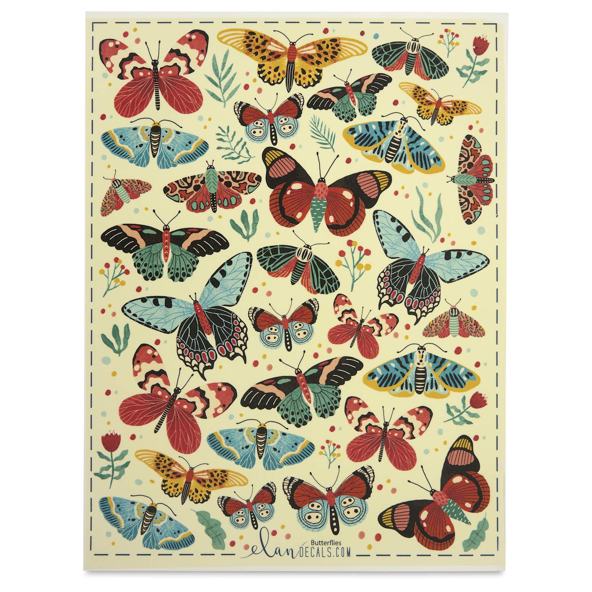 Elan Transfers Overglaze Decal Sheet - Butterflies