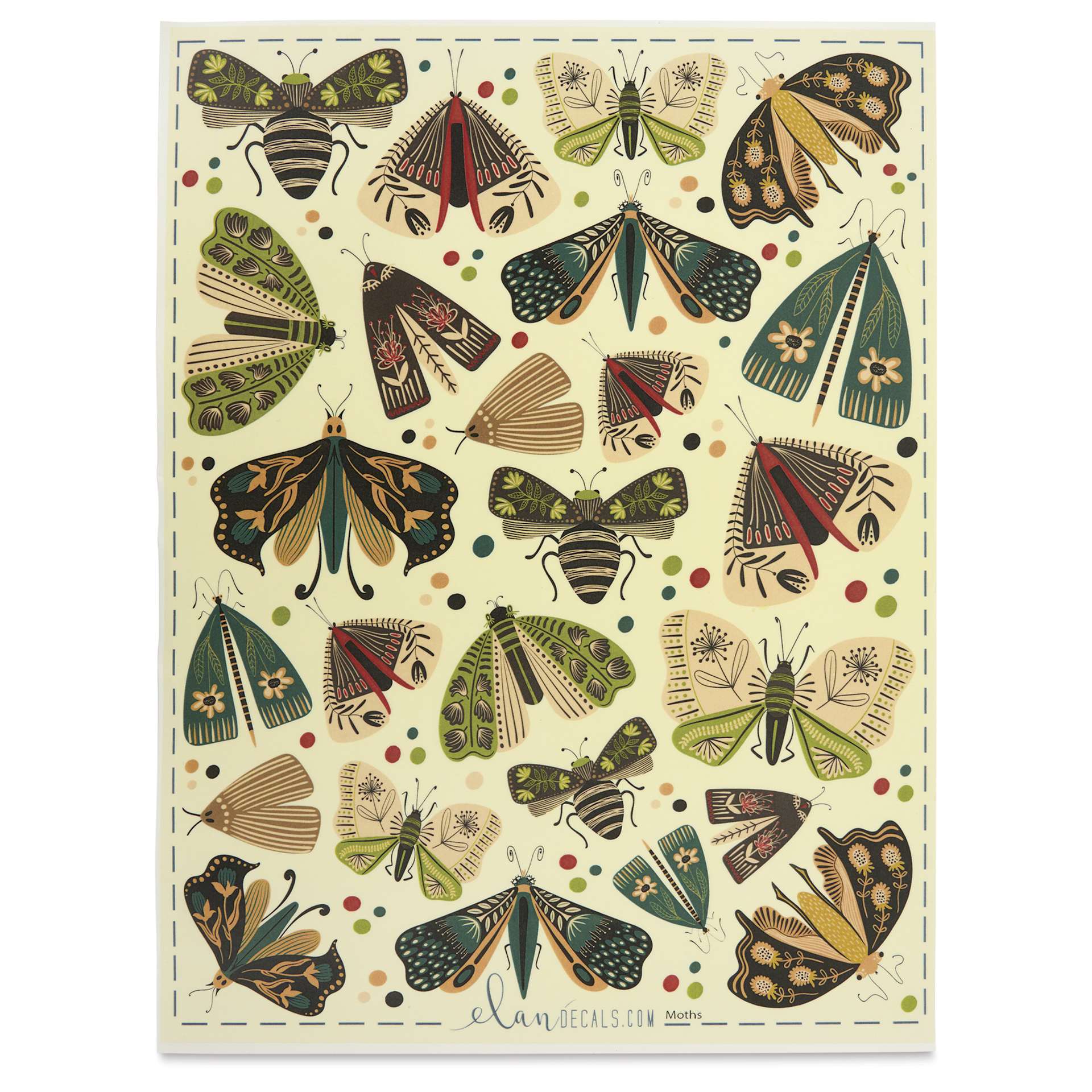 Elan Transfers Overglaze Decal Sheet - Moths