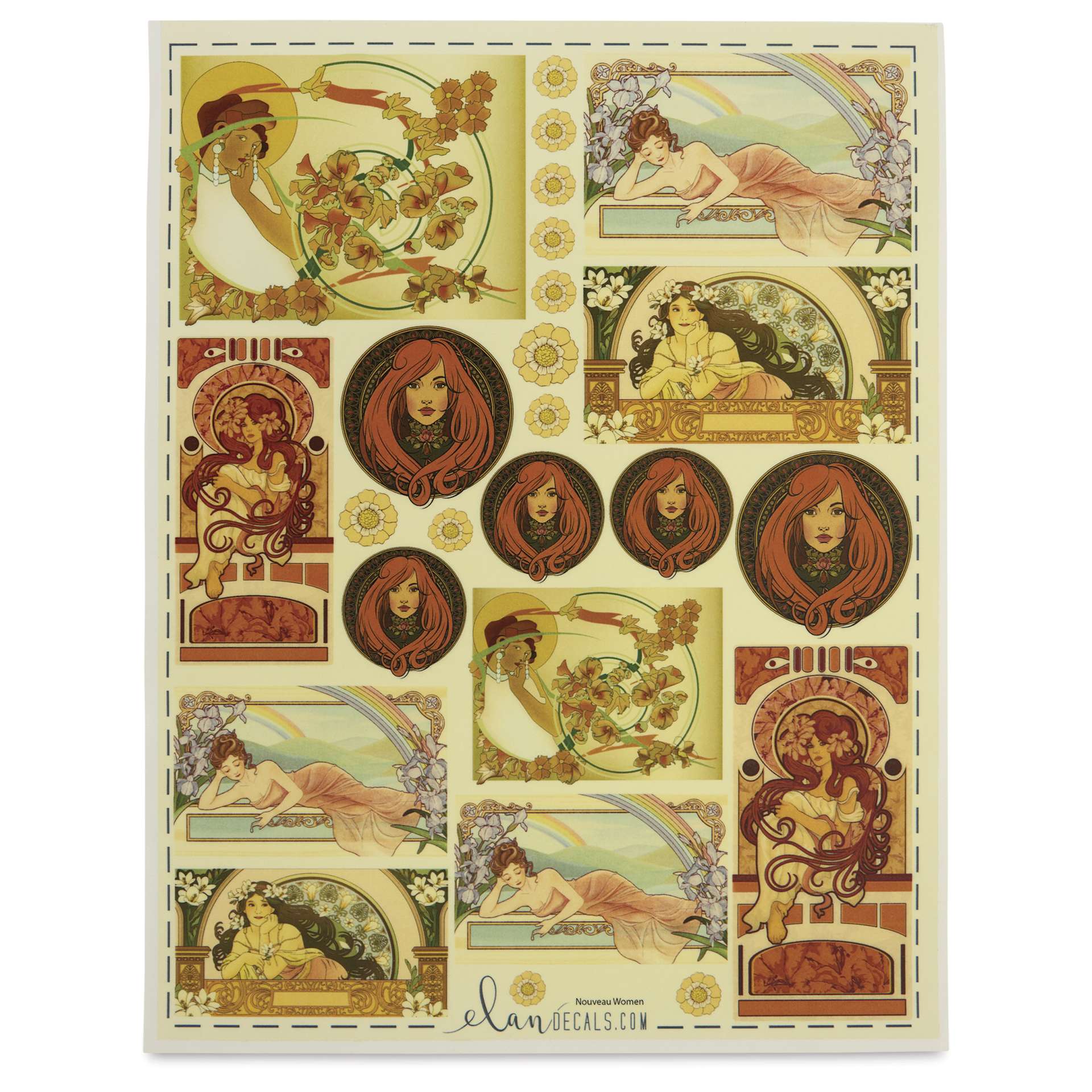 Elan Transfers Overglaze Decal Sheet - Nouveau Women