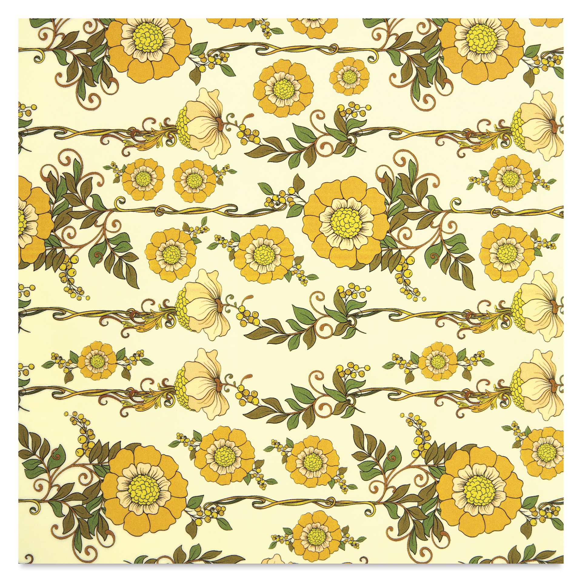 Elan Transfers Overglaze Decal Sheet - Nouveau Flowers - close-up