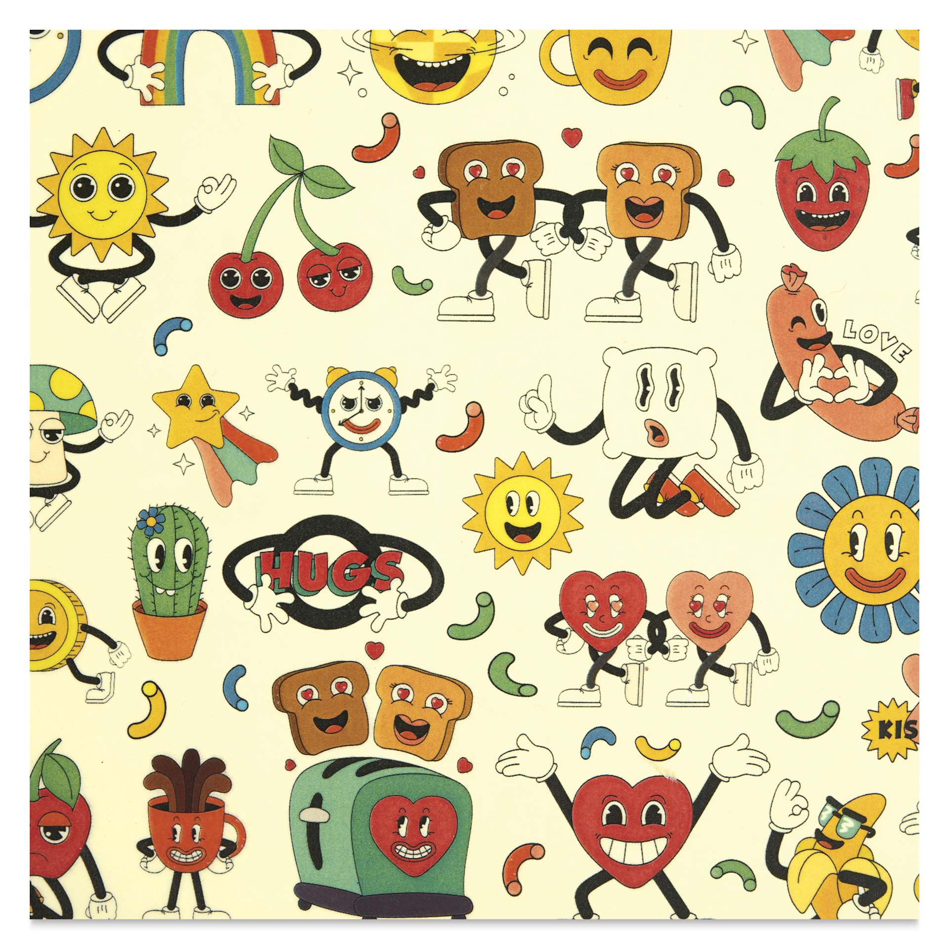 Elan Transfers Overglaze Decal Sheet - Retro Cartoons - close-up