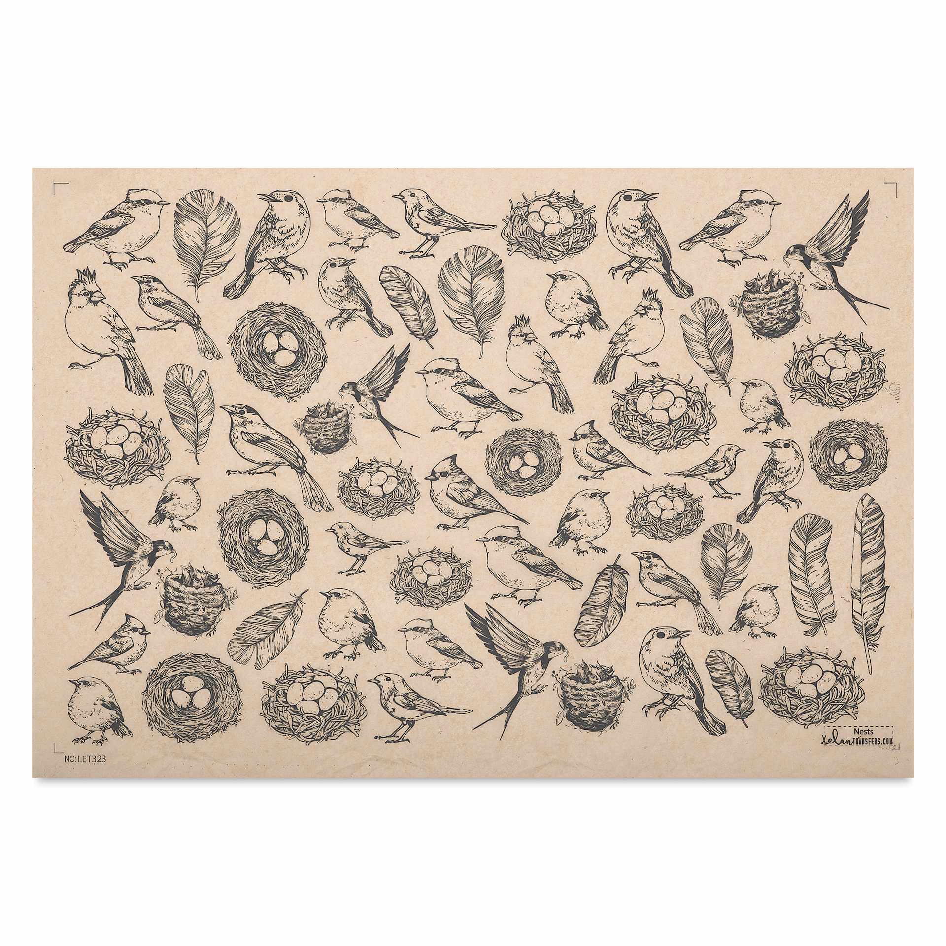 Elan Transfers Underglaze Transfer Sheet - Nests, Assorted Colors