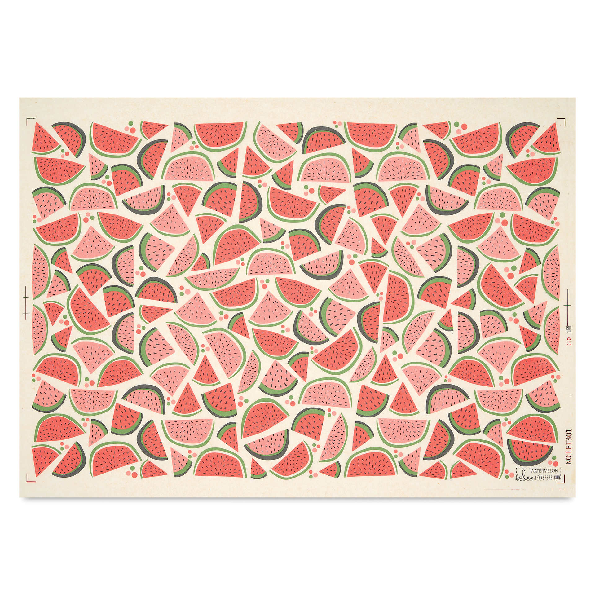 Elan Transfers Underglaze Transfer Sheet - Watermelon, Assorted Colors