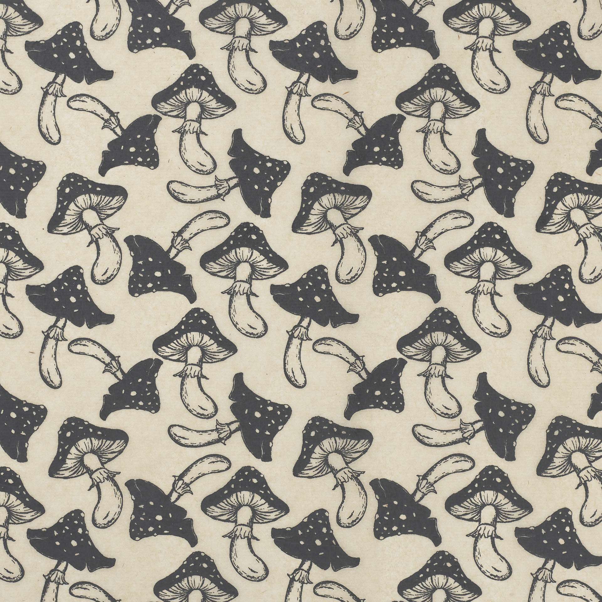 Elan Transfers Underglaze Transfer Sheet - Mushrooms, Black - close-up