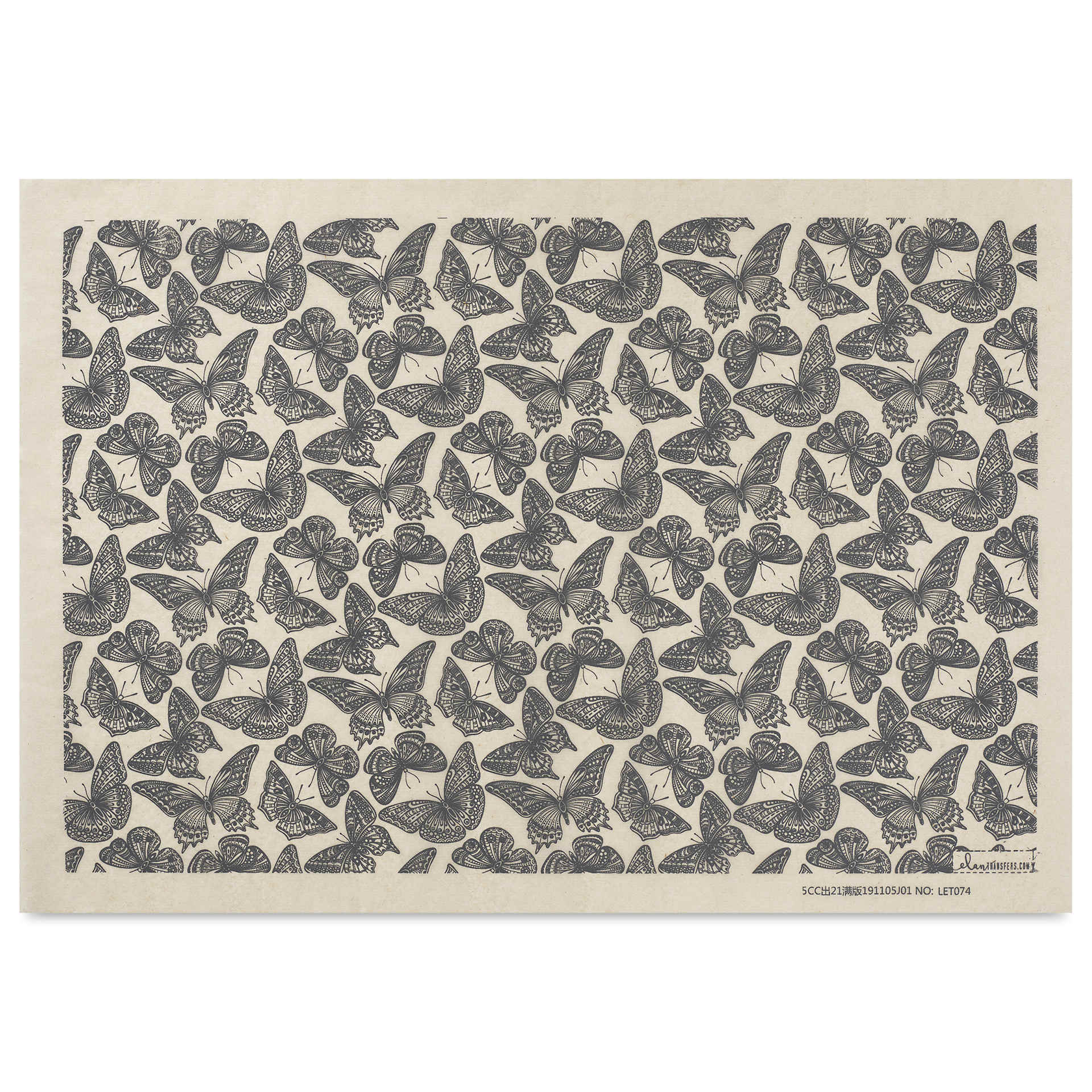 Elan Transfers Underglaze Transfer Sheet - Butterflies, Black