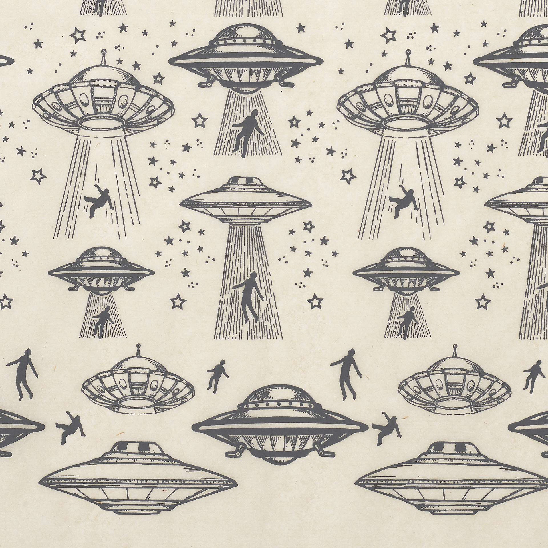 Elan Transfers Underglaze Transfer Sheet - UFO, Black - close-up