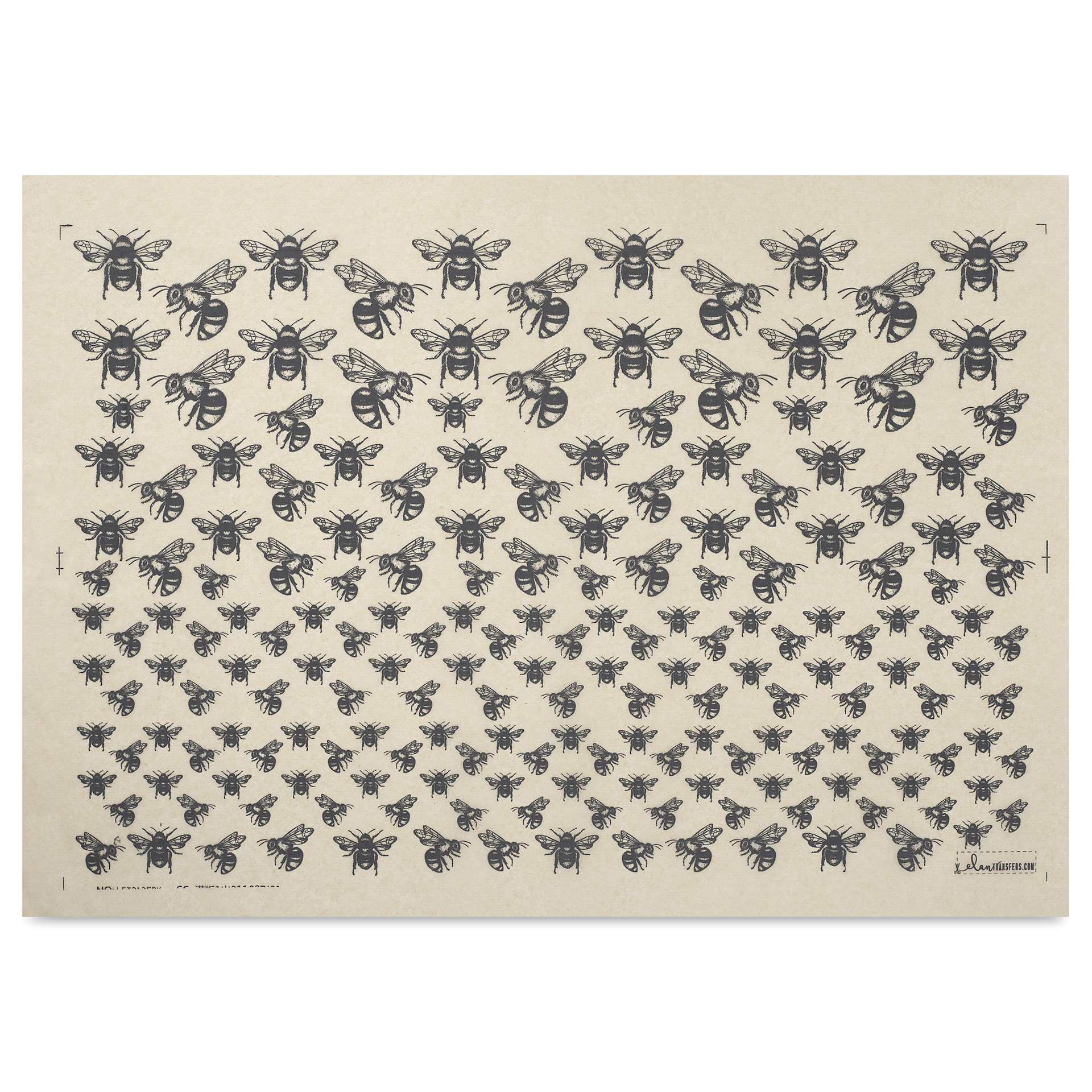 Elan Transfers Underglaze Transfer Sheet - Bees, Black
