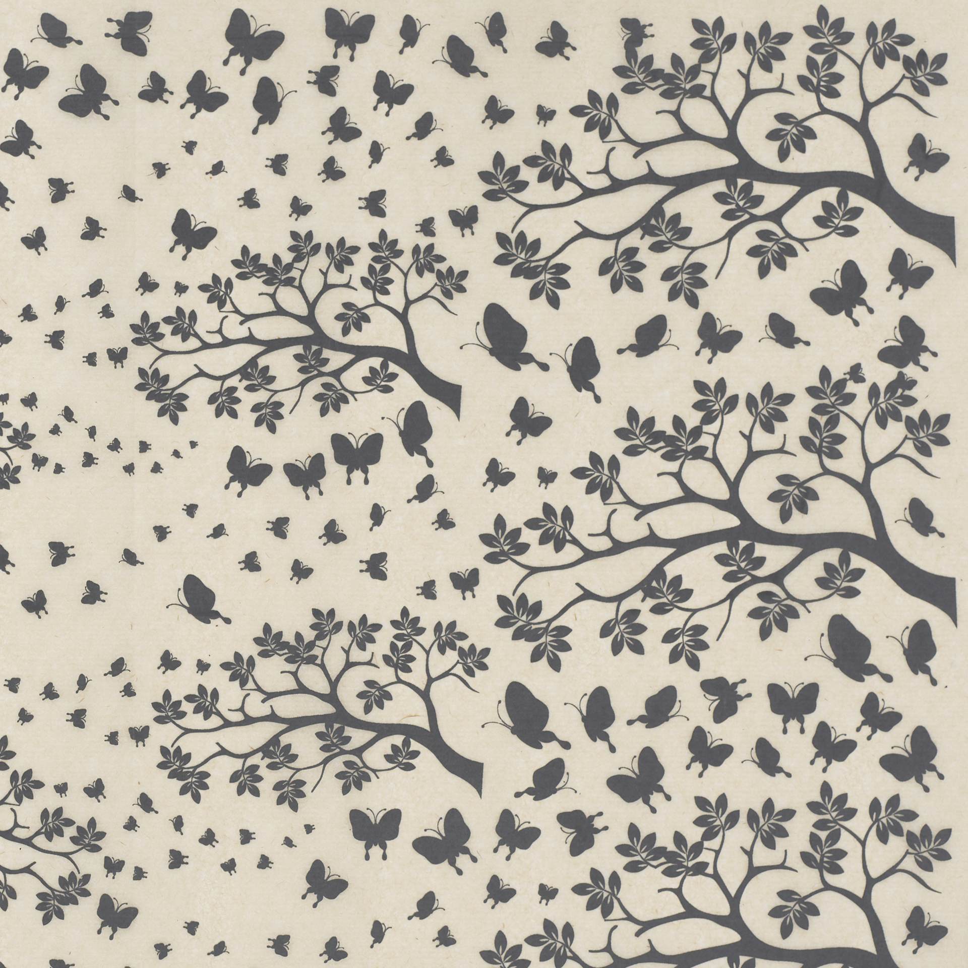 Elan Transfers Underglaze Transfer Sheet - Falling Butterflies, Black - close-up