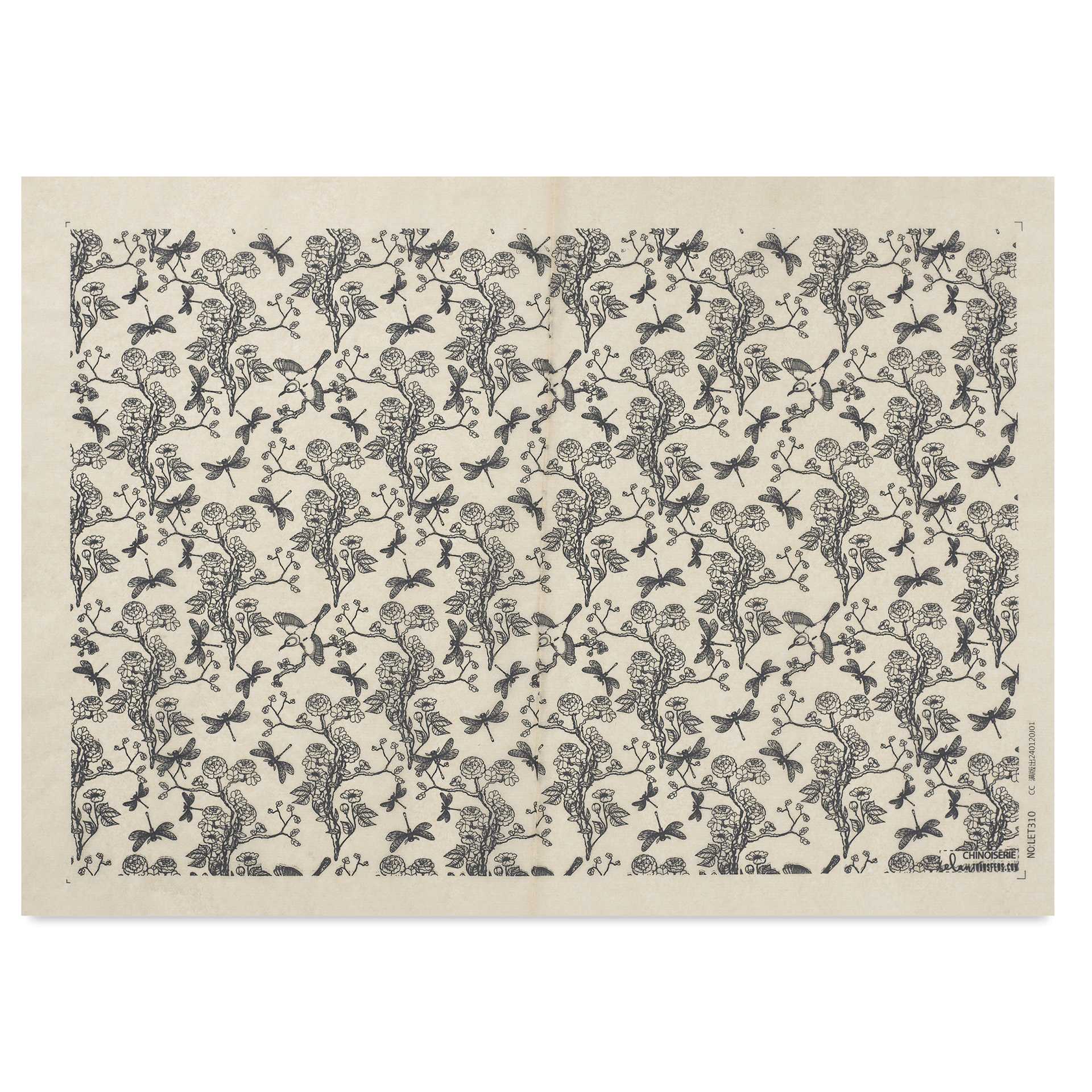 Elan Transfers Underglaze Transfer Sheet - Chinoiserie, Black
