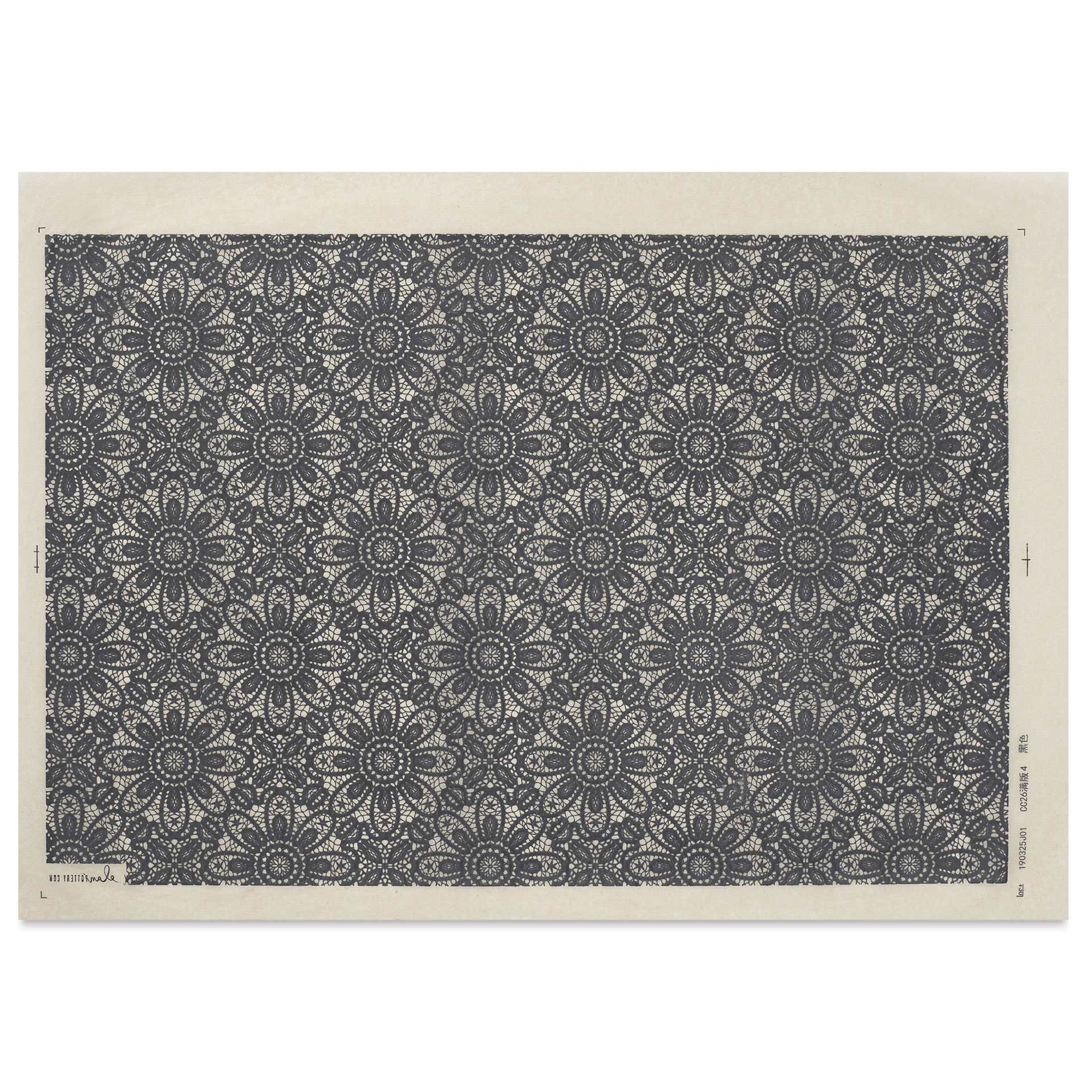 Elan Transfers Underglaze Transfer Sheet - Lace, Black
