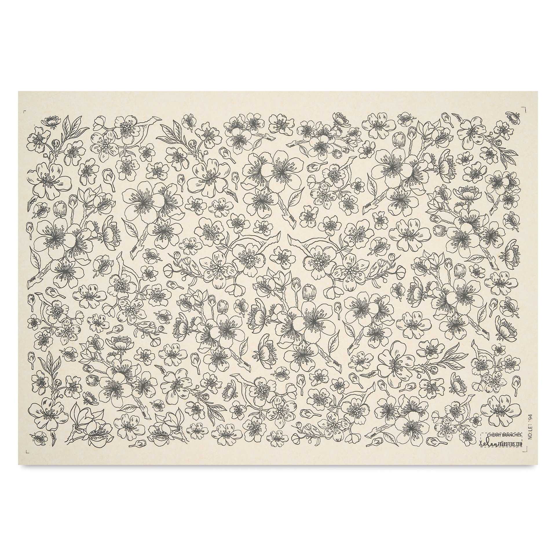Elan Transfers Underglaze Transfer Sheet - Cherry Branches, Black
